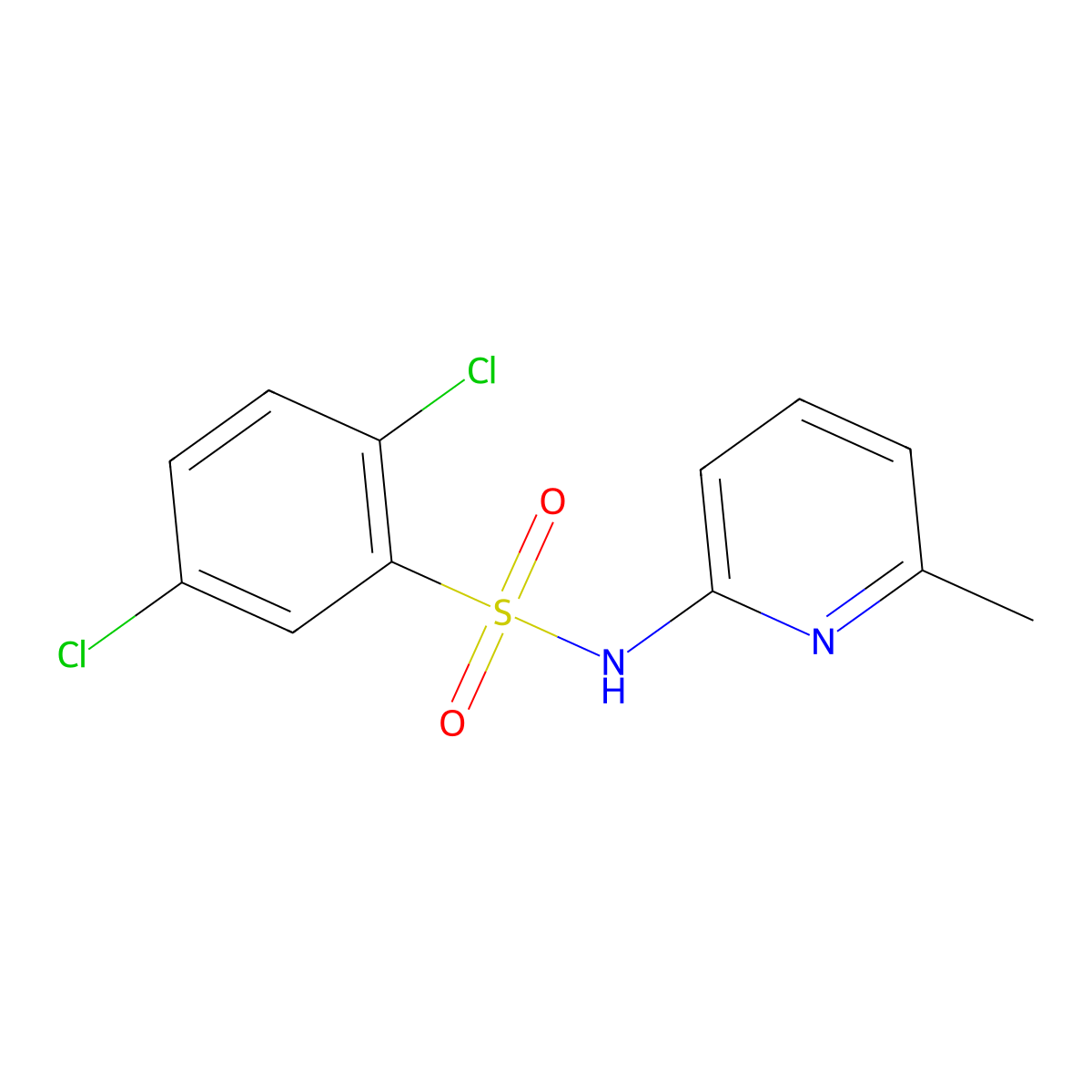 2,5-dichloro-N-(6-methylpyridin-2-yl)benzenesulfonamide molecular structure, CAS 326901-88-6