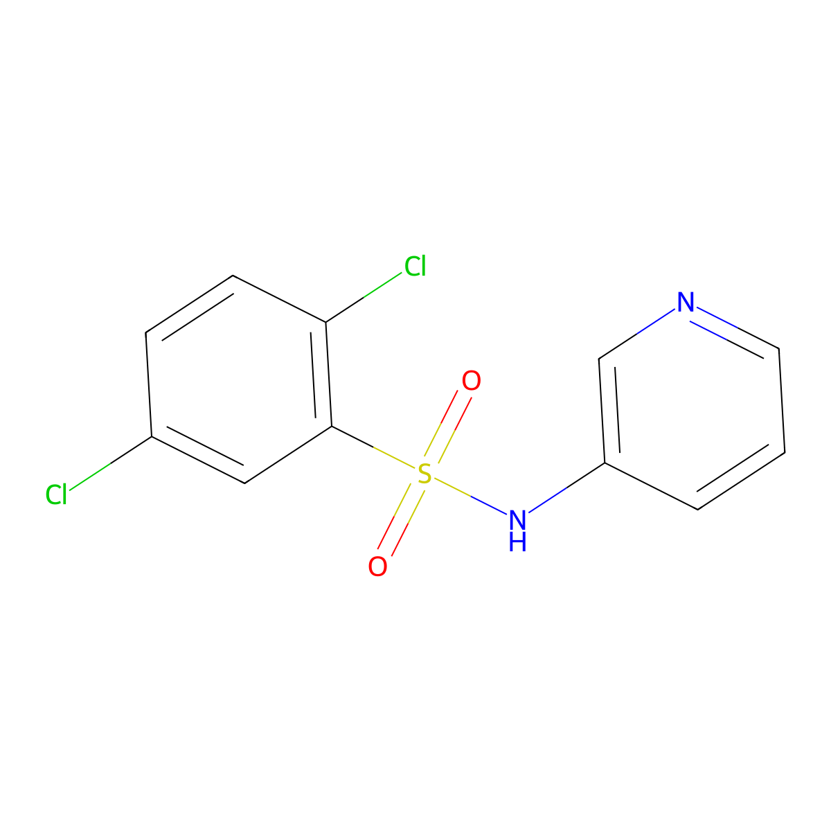 2,5-dichloro-N-pyridin-3-ylbenzenesulfonamide molecular structure, CAS 326901-89-7