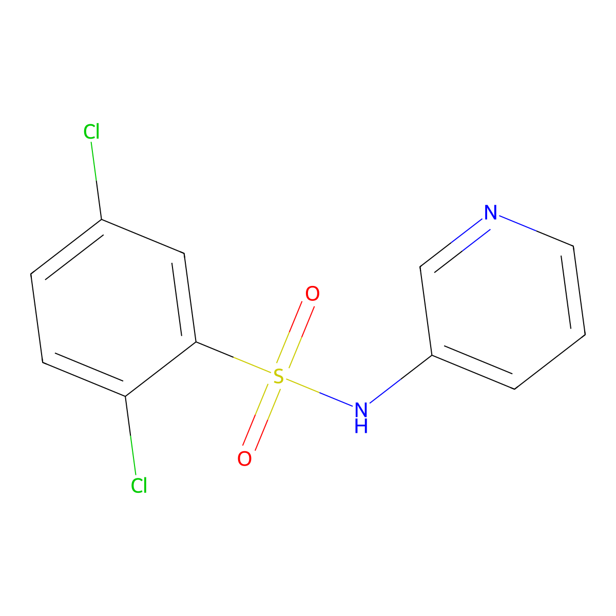 2,5-dichloro-N-pyridin-3-ylbenzenesulfonamide molecular structure, CAS 326901-89-7