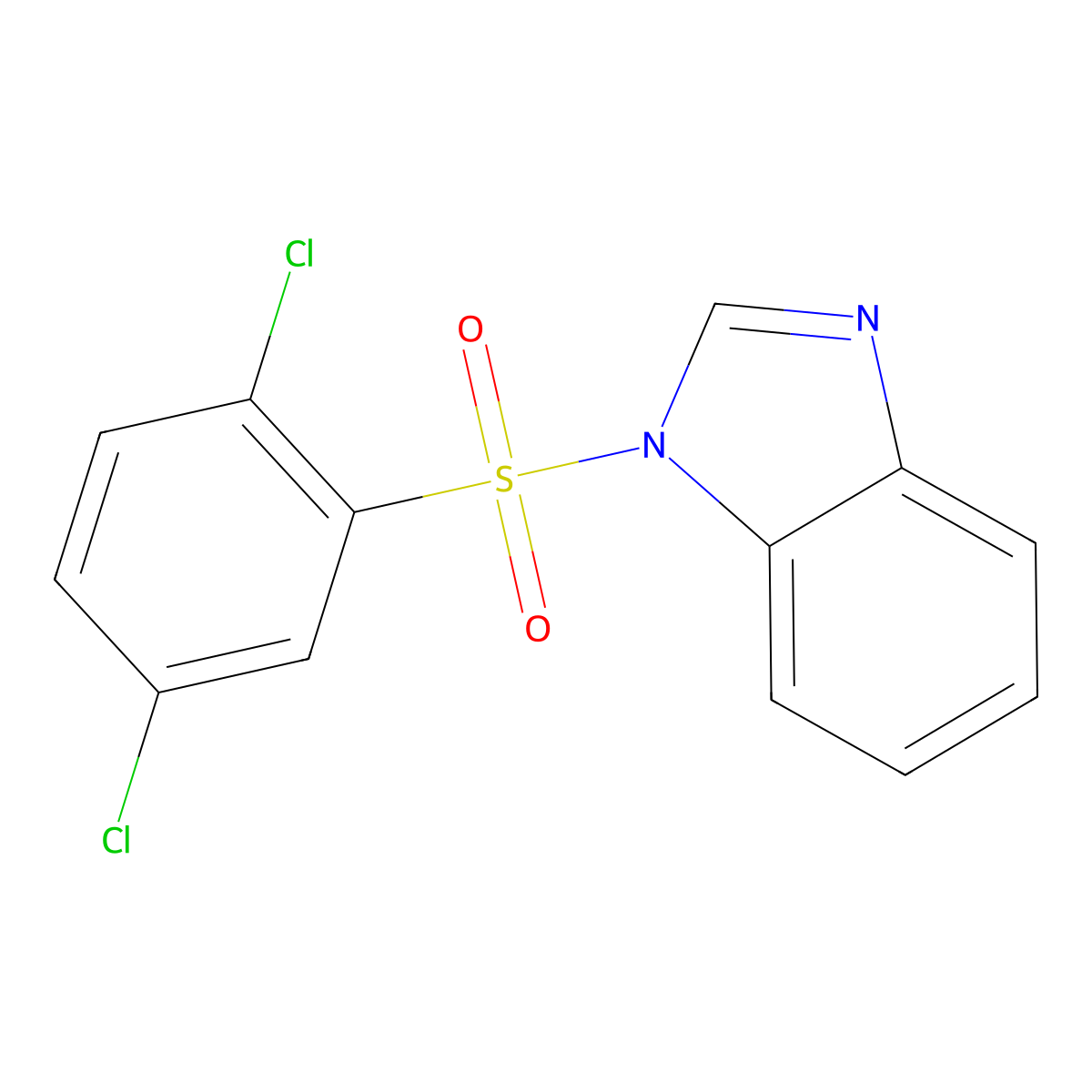 1-((2,5-Dichlorophenyl)sulfonyl)-1H-benzimidazole molecular structure, CAS 326901-92-2