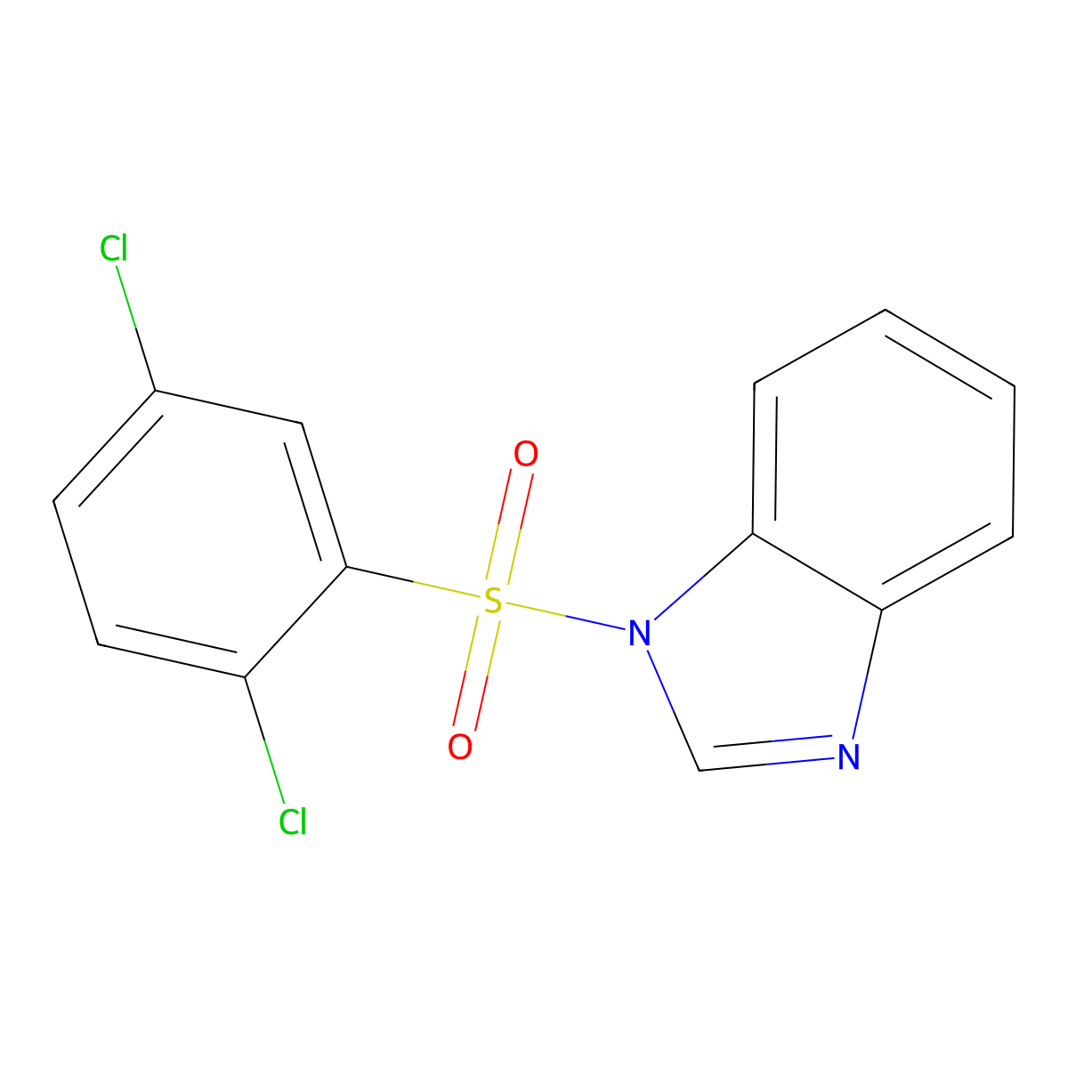 1-((2,5-Dichlorophenyl)sulfonyl)-1H-benzimidazole molecular structure, CAS 326901-92-2