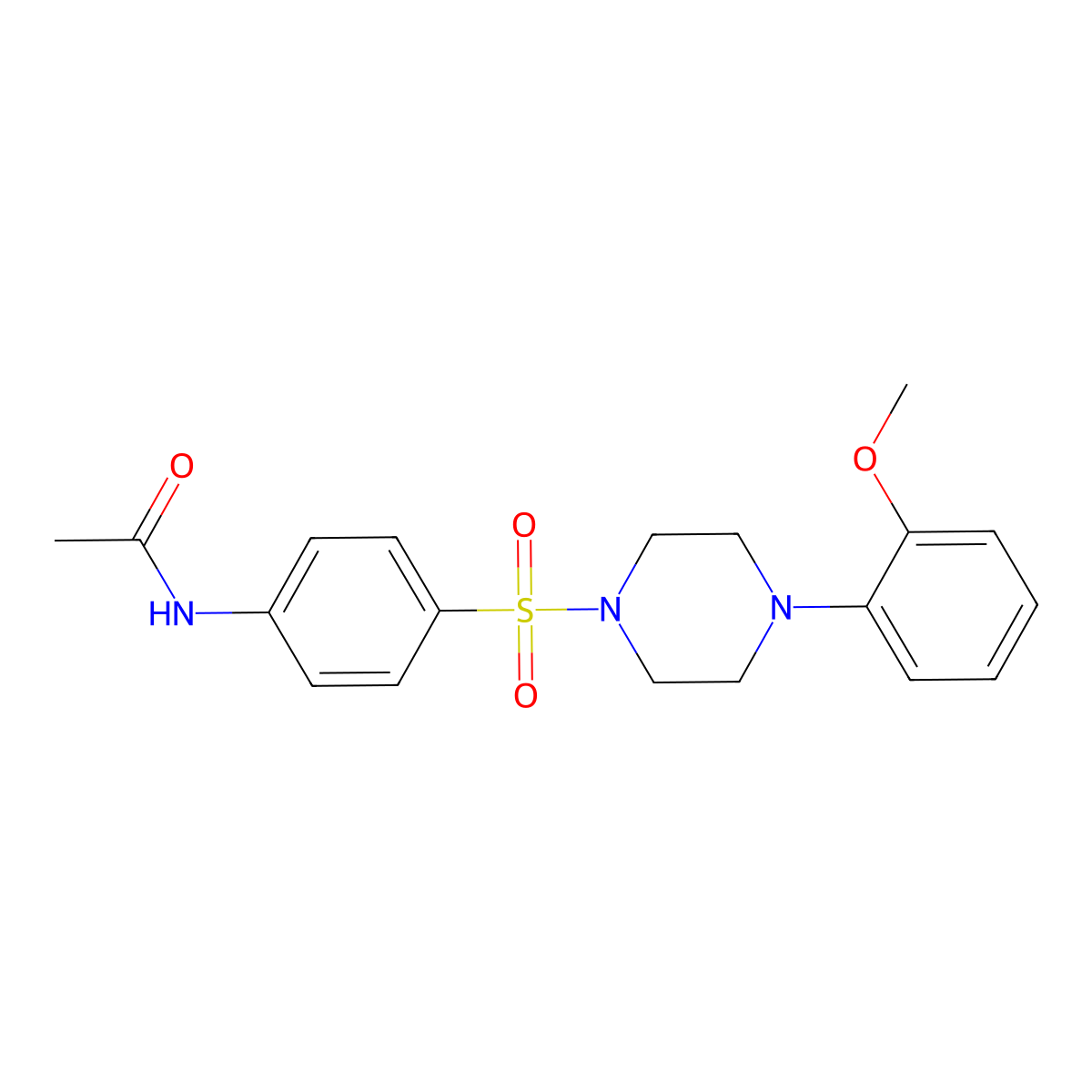 N-(4-{[4-(2-methoxyphenyl)piperazin-1-yl]sulfonyl}phenyl)acetamide molecular structure, CAS 326901-98-8