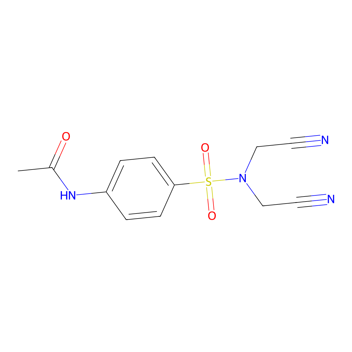 N-{4-[bis(cyanomethyl)sulfamoyl]phenyl}acetamide molecular structure, CAS 326901-99-9