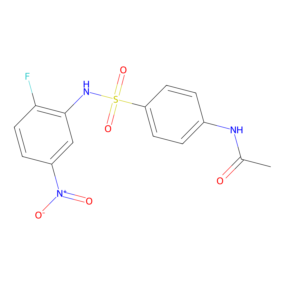 N-{4-[(2-fluoro-5-nitrophenyl)sulfamoyl]phenyl}acetamide molecular structure, CAS 326902-04-9