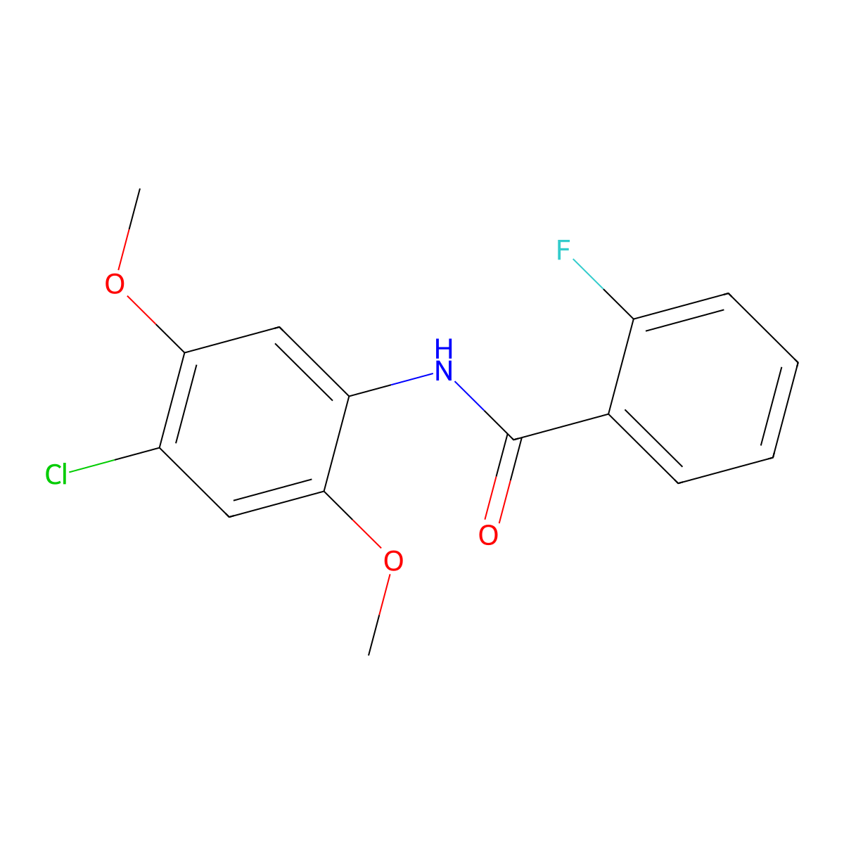N-(4-chloro-2,5-dimethoxyphenyl)-2-fluorobenzamide molecular structure, CAS 326902-10-7