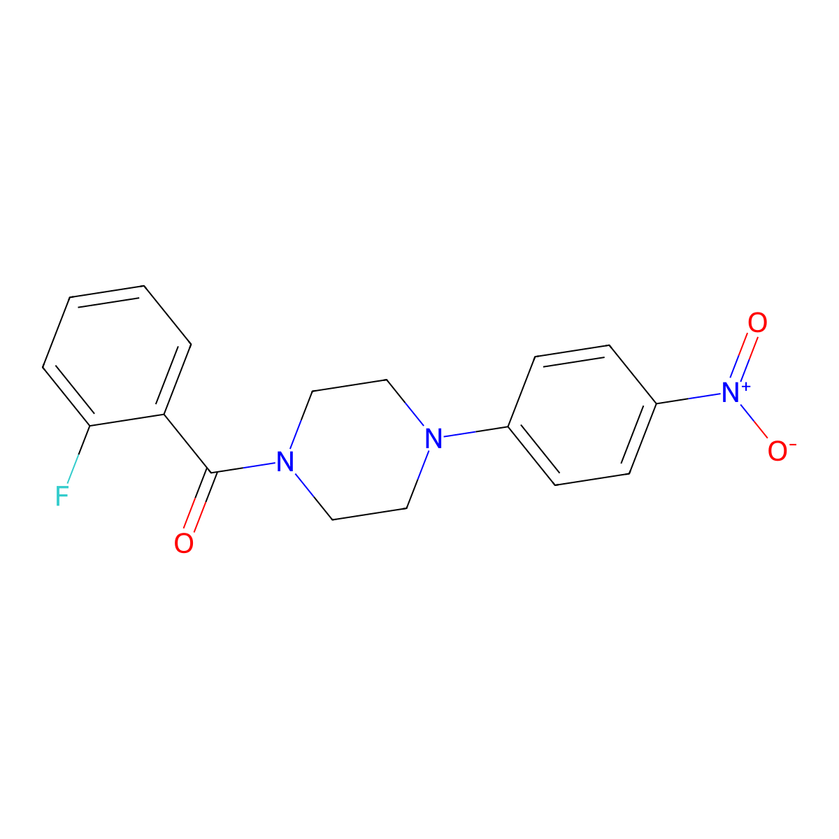 (2-Fluorophenyl)(4-(4-nitrophenyl)piperazin-1-yl)methanone molecular structure, CAS 326902-18-5
