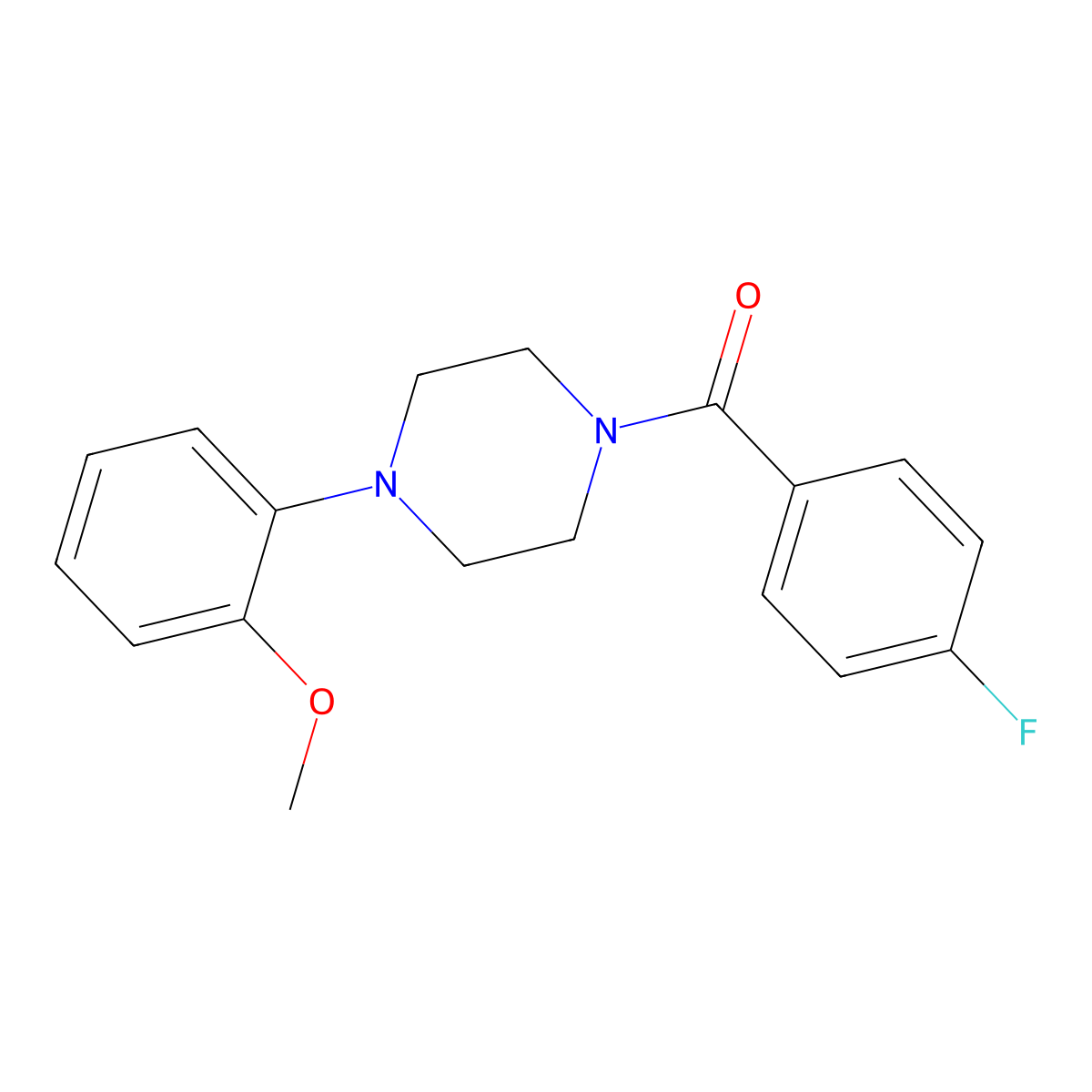(4-Fluorophenyl)[4-(2-methoxyphenyl)piperazin-1-yl]methanone molecular structure, CAS 326902-20-9