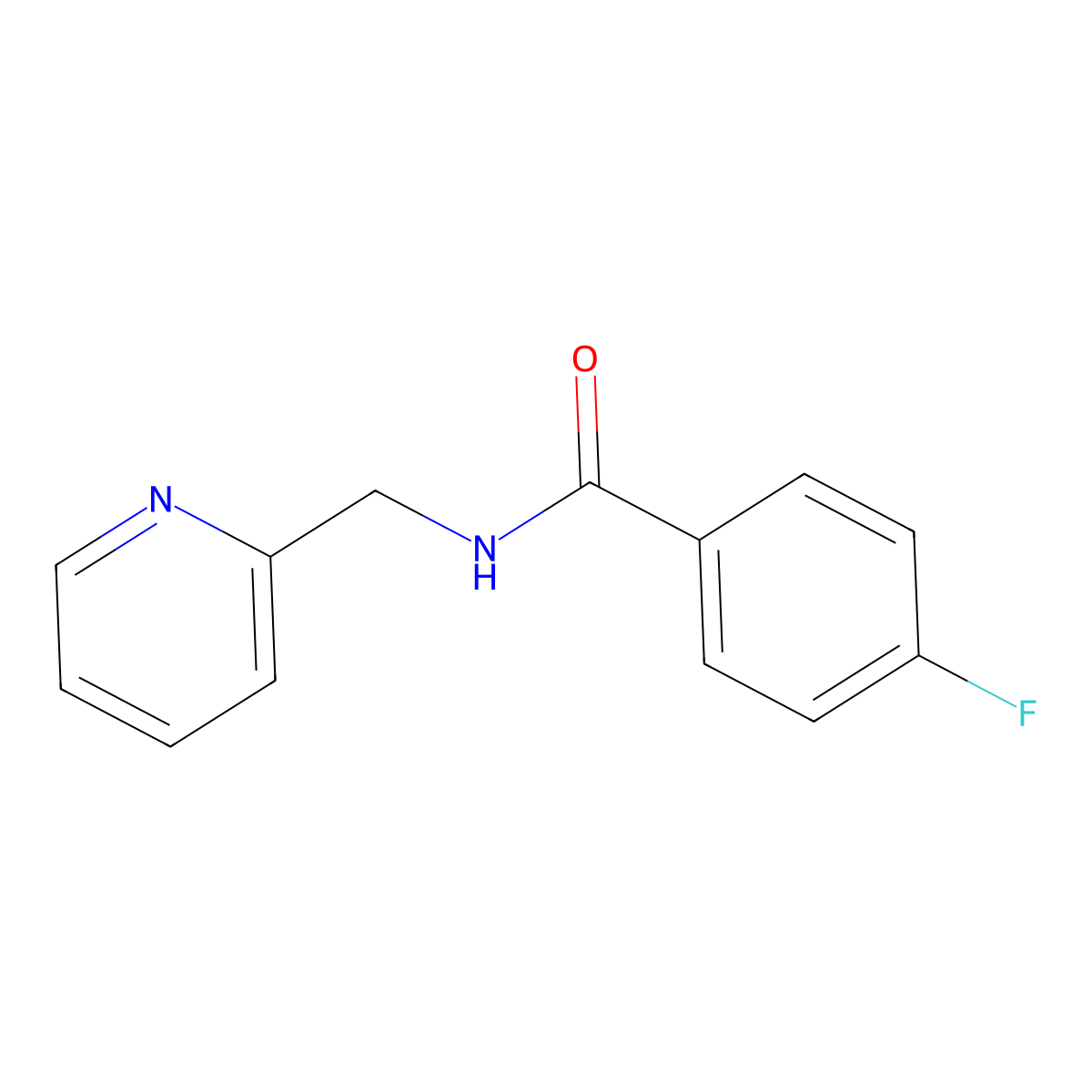 4-fluoro-N-(pyridin-2-ylmethyl)benzamide molecular structure, CAS 326902-23-2
