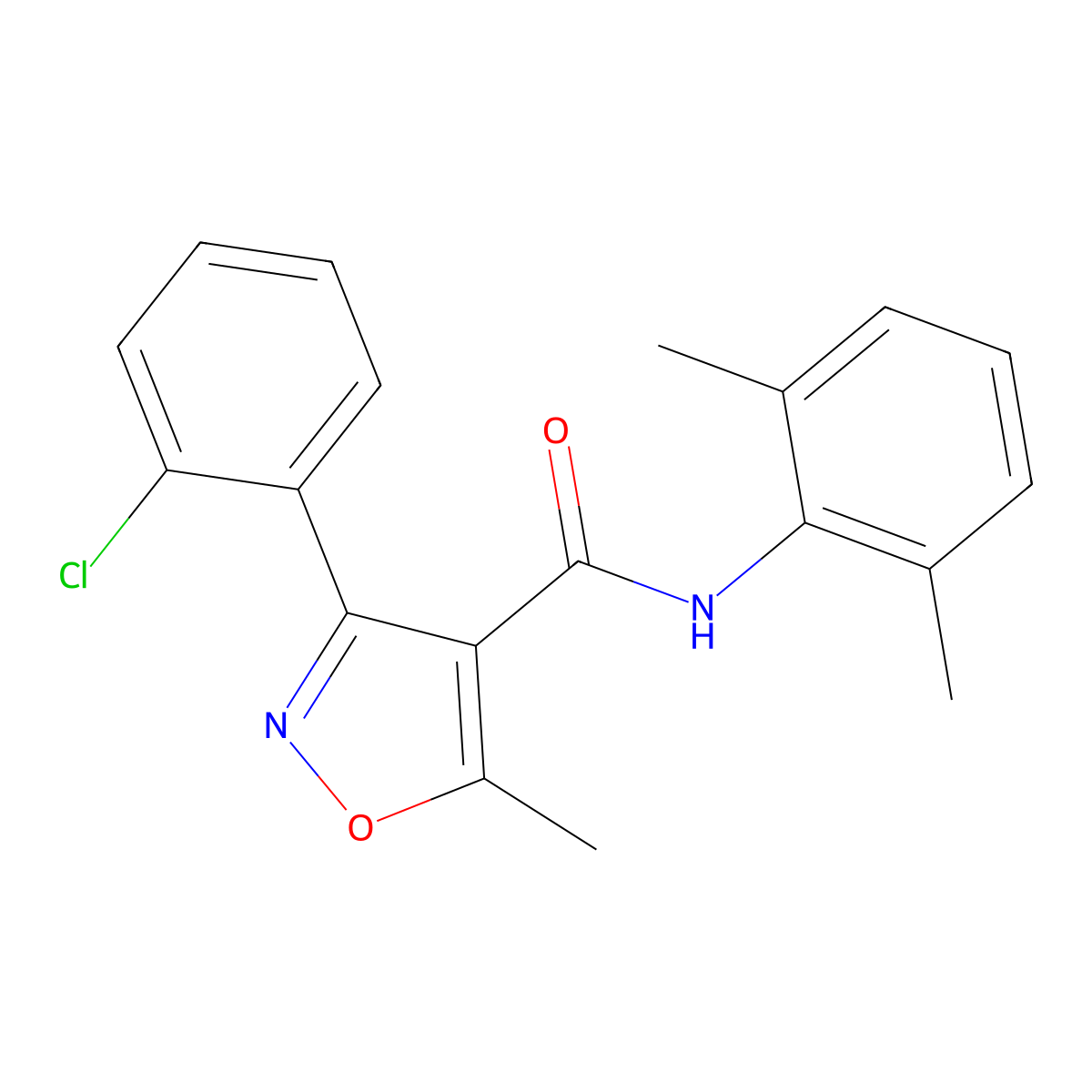 3-(2-chlorophenyl)-N-(2,6-dimethylphenyl)-5-methyl-1,2-oxazole-4-carboxamide molecular structure, CAS 326902-62-9