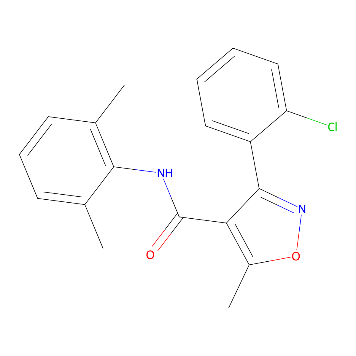 3-(2-chlorophenyl)-N-(2,6-dimethylphenyl)-5-methyl-1,2-oxazole-4-carboxamide molecular structure, CAS 326902-62-9
