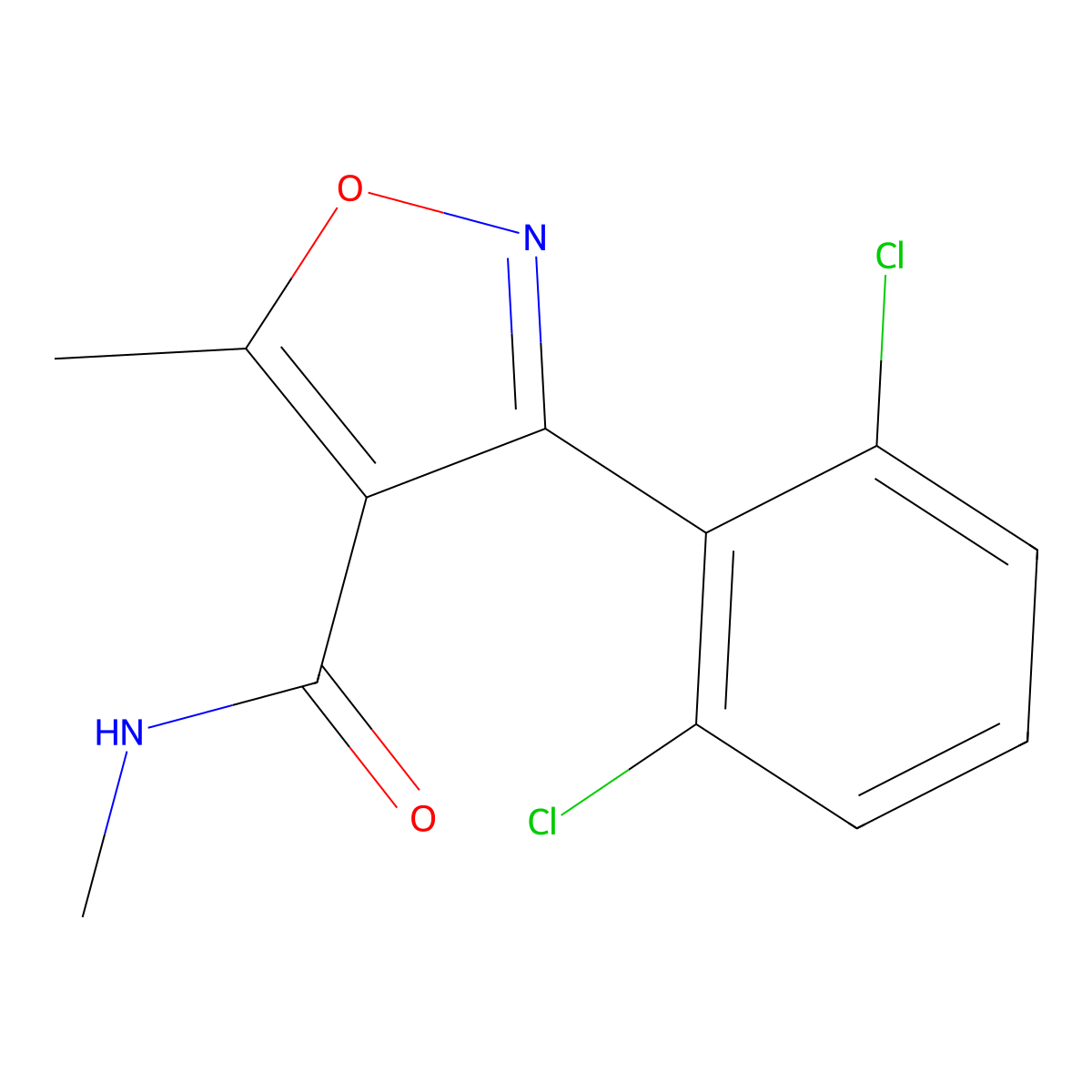 3-(2,6-dichlorophenyl)-N,5-dimethyl-1,2-oxazole-4-carboxamide molecular structure, CAS 326903-00-8
