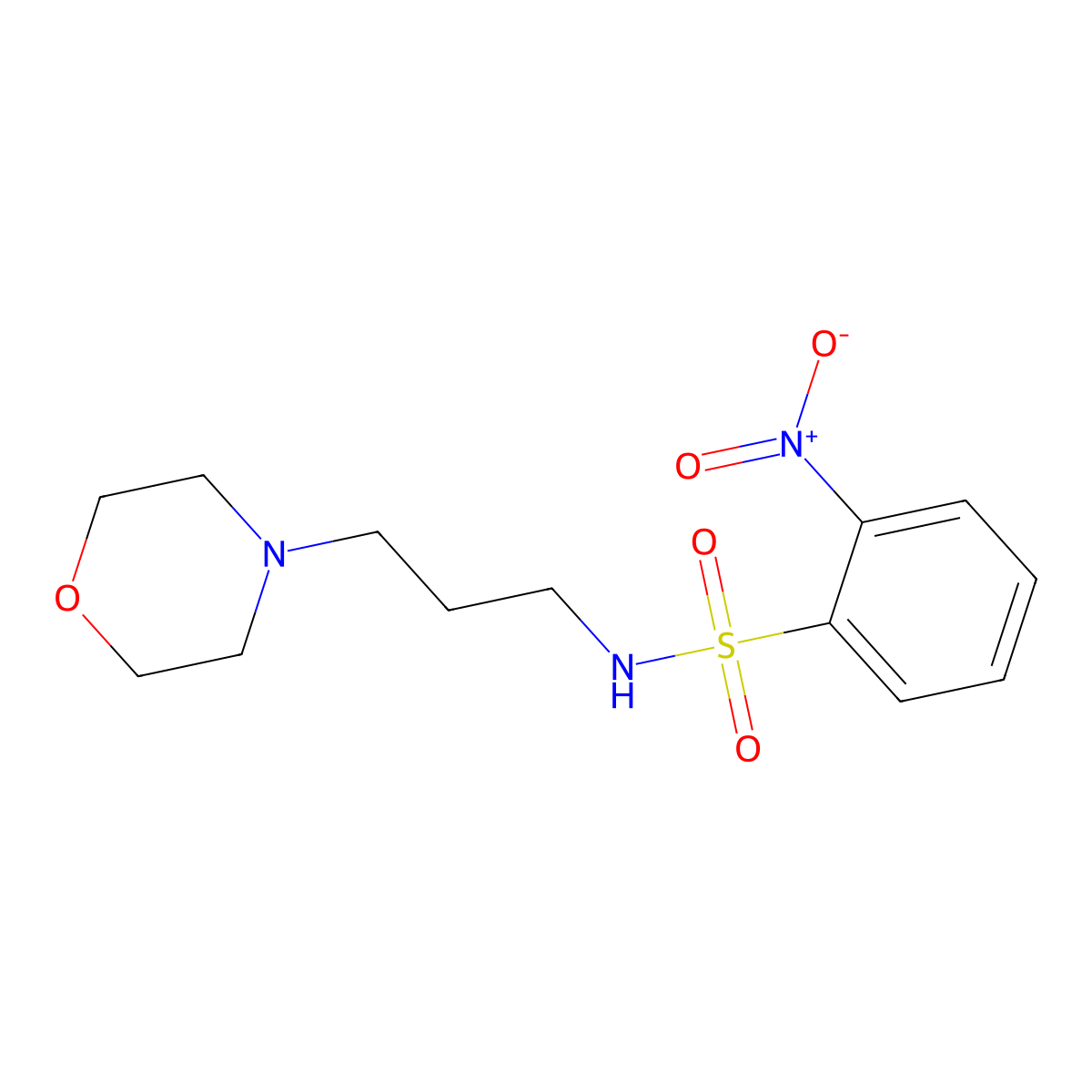 N-(3-morpholin-4-ylpropyl)-2-nitrobenzenesulfonamide molecular structure, CAS 326903-04-2