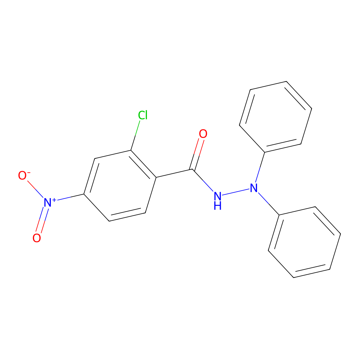 2-chloro-4-nitro-N',N'-diphenylbenzohydrazide molecular structure, CAS 326903-09-7