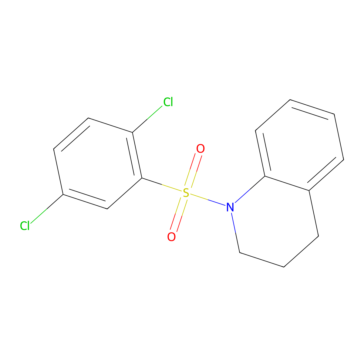 Quinoline, 1,2,3,4-tetrahydro-1-(2,5-dichlorophenylsulfonyl)- molecular structure, CAS 326903-16-6