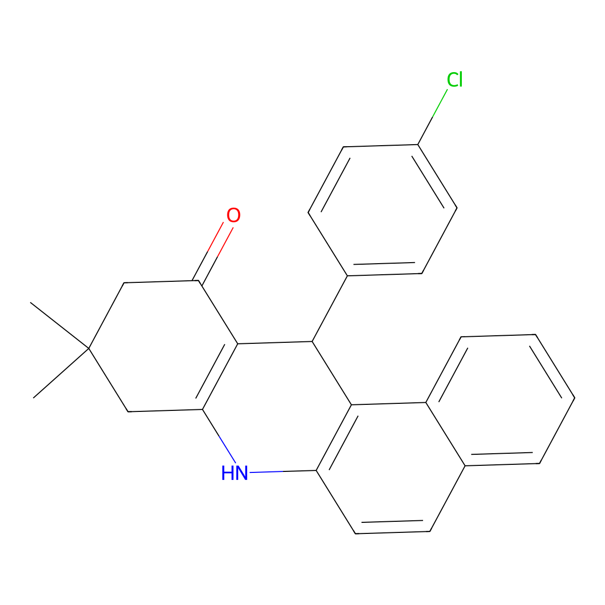 12-(4-chlorophenyl)-9,9-dimethyl-8,9,10,12-tetrahydrobenzo[a]acridin-11(7H)-one molecular structure, CAS 326903-19-9