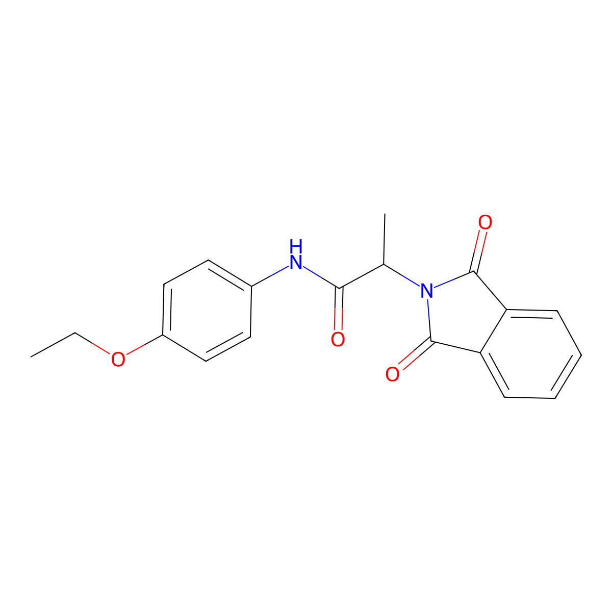 2-(1,3-Dioxo-1,3-dihydro-isoindol-2-yl)-N-(4-ethoxy-phenyl)-propionamide molecular structure, CAS 326903-25-7