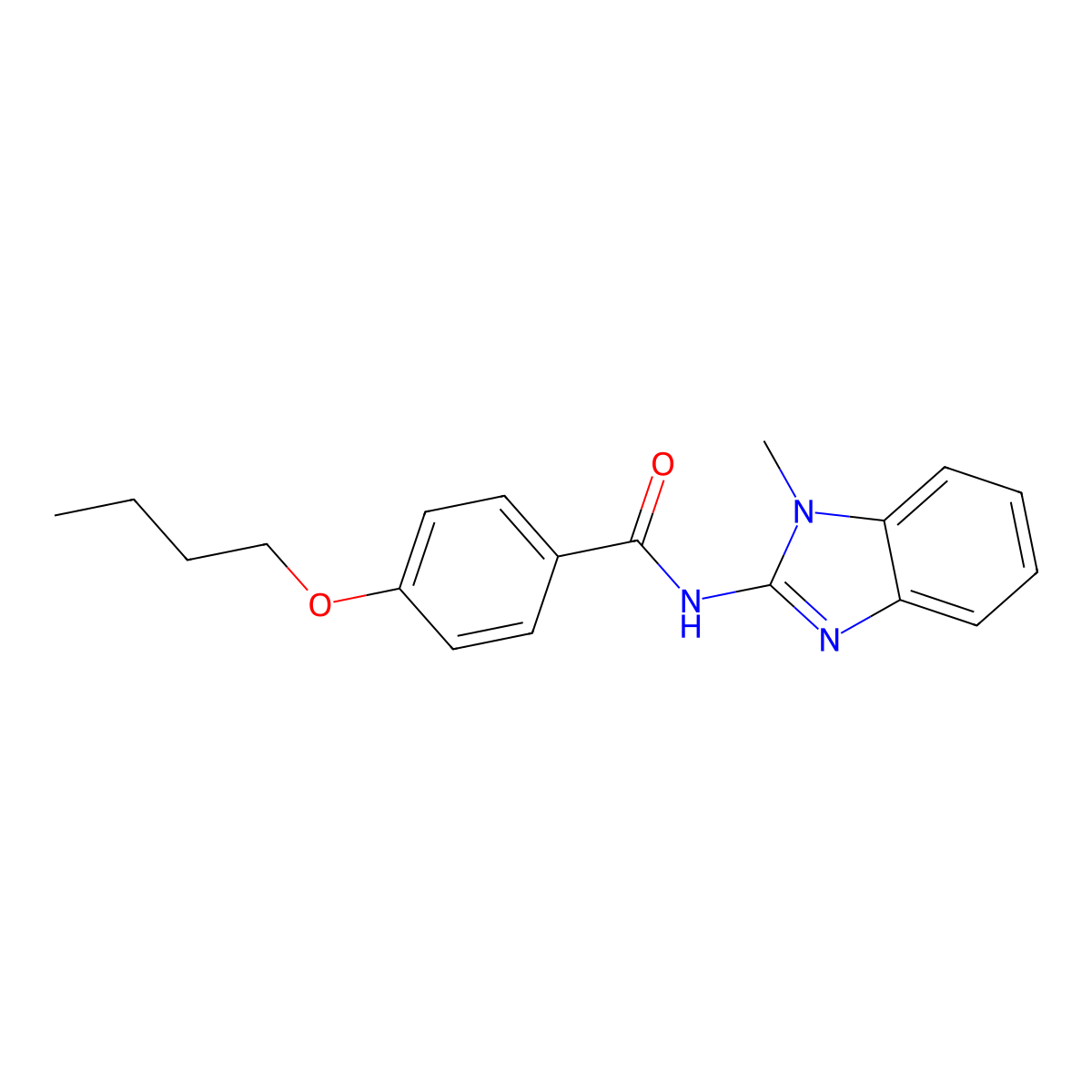 4-butoxy-N-(1-methylbenzimidazol-2-yl)benzamide molecular structure, CAS 326903-39-3