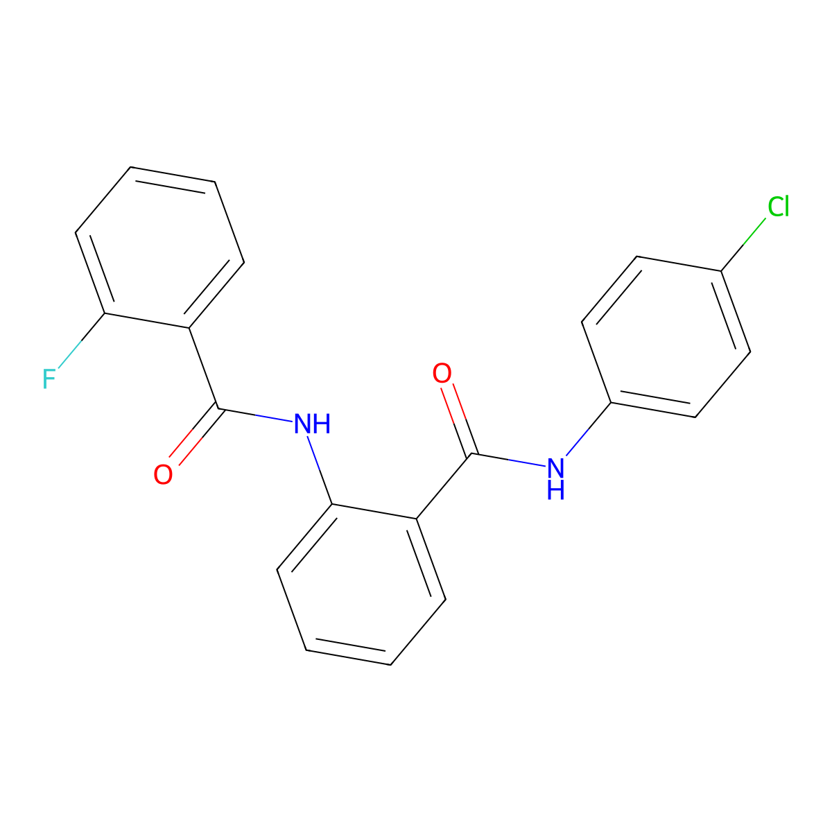 N-(4-chlorophenyl)-2-[(2-fluorobenzoyl)amino]benzamide molecular structure, CAS 326903-47-3