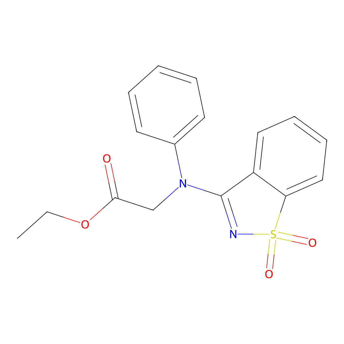 Ethyl 2-[(1,1-dioxobenzo[d]1,2-thiazol-3-yl)phenylamino]acetate molecular structure, CAS 326903-78-0