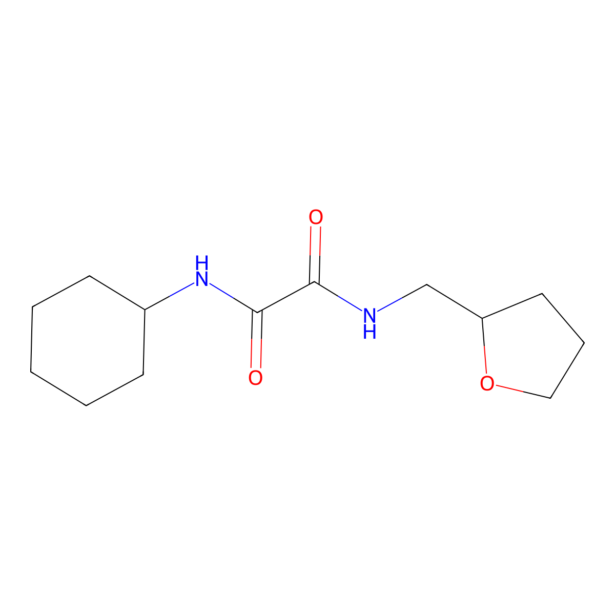 N'-cyclohexyl-N-(oxolan-2-ylmethyl)oxamide molecular structure, CAS 326905-28-6