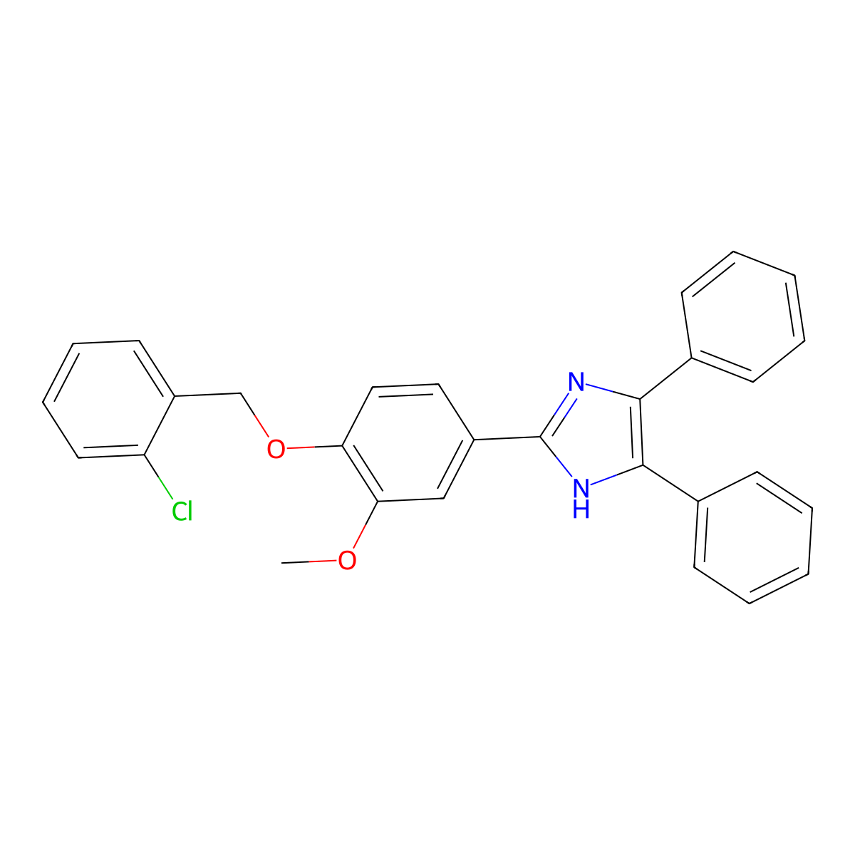 2-{4-[(2-chlorobenzyl)oxy]-3-methoxyphenyl}-4,5-diphenyl-1H-imidazole molecular structure, CAS 326905-52-6
