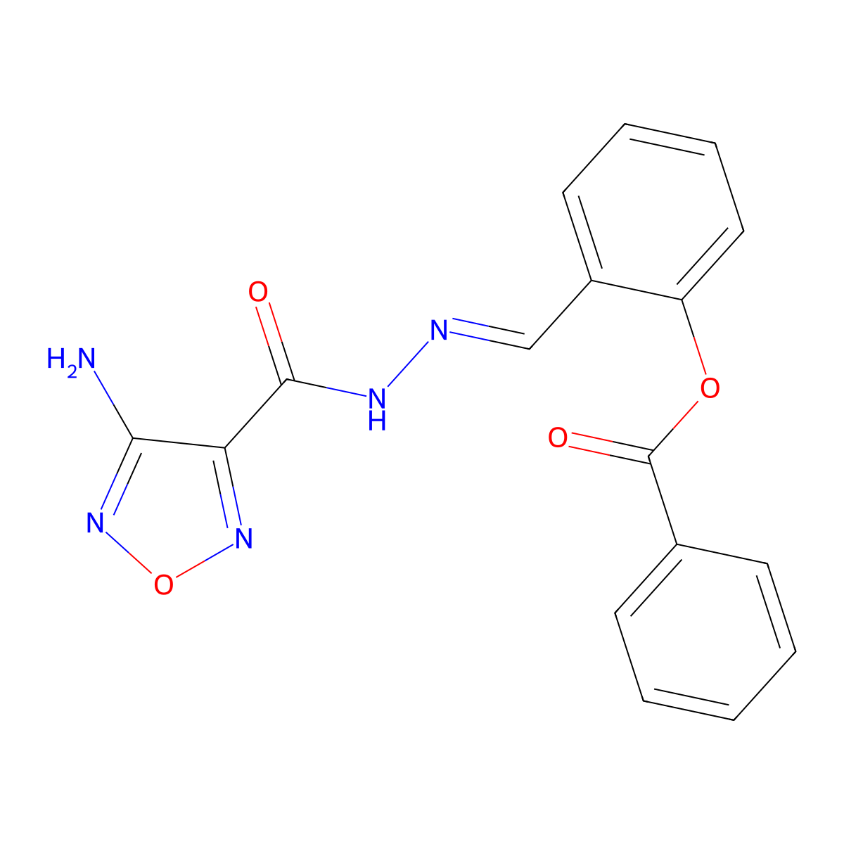 4-Amino-1,2,5-oxadiazole-3-carboxylic acid 2-[[2-(benzoyloxy)phenyl]methylene]hydrazide molecular structure, CAS 326905-76-4