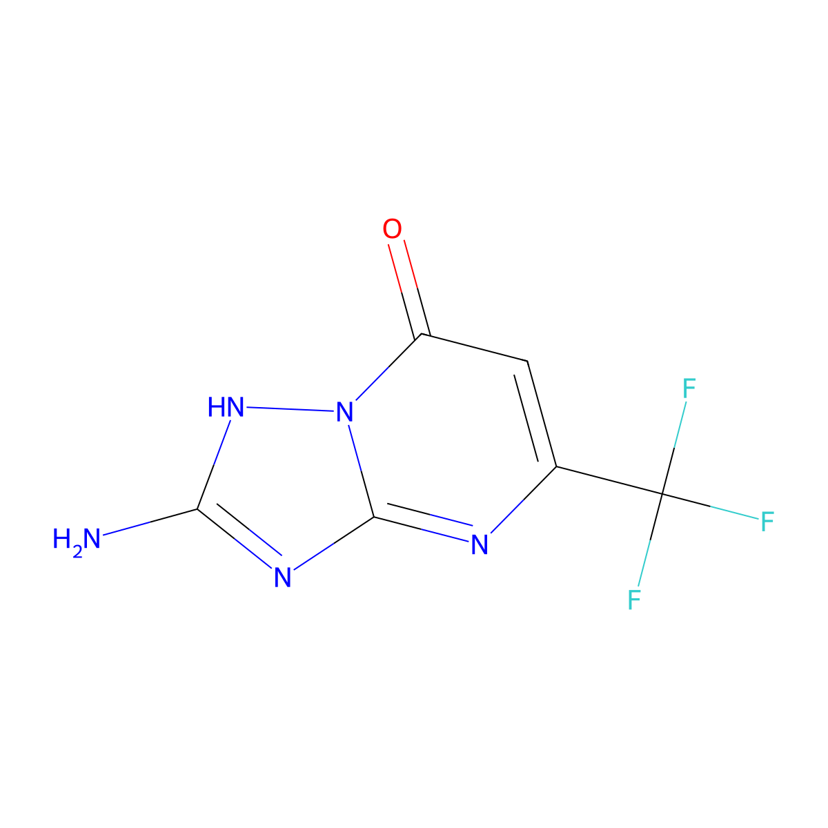 2-Amino-5-(trifluoromethyl)-[1,2,4]triazolo[1,5-a]pyrimidin-7-ol molecular structure, CAS 326906-13-2