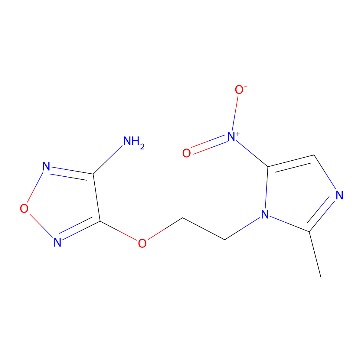 4-[2-(2-methyl-5-nitro-1H-imidazol-1-yl)ethoxy]-1,2,5-oxadiazol-3-amine molecular structure, CAS 326906-26-7