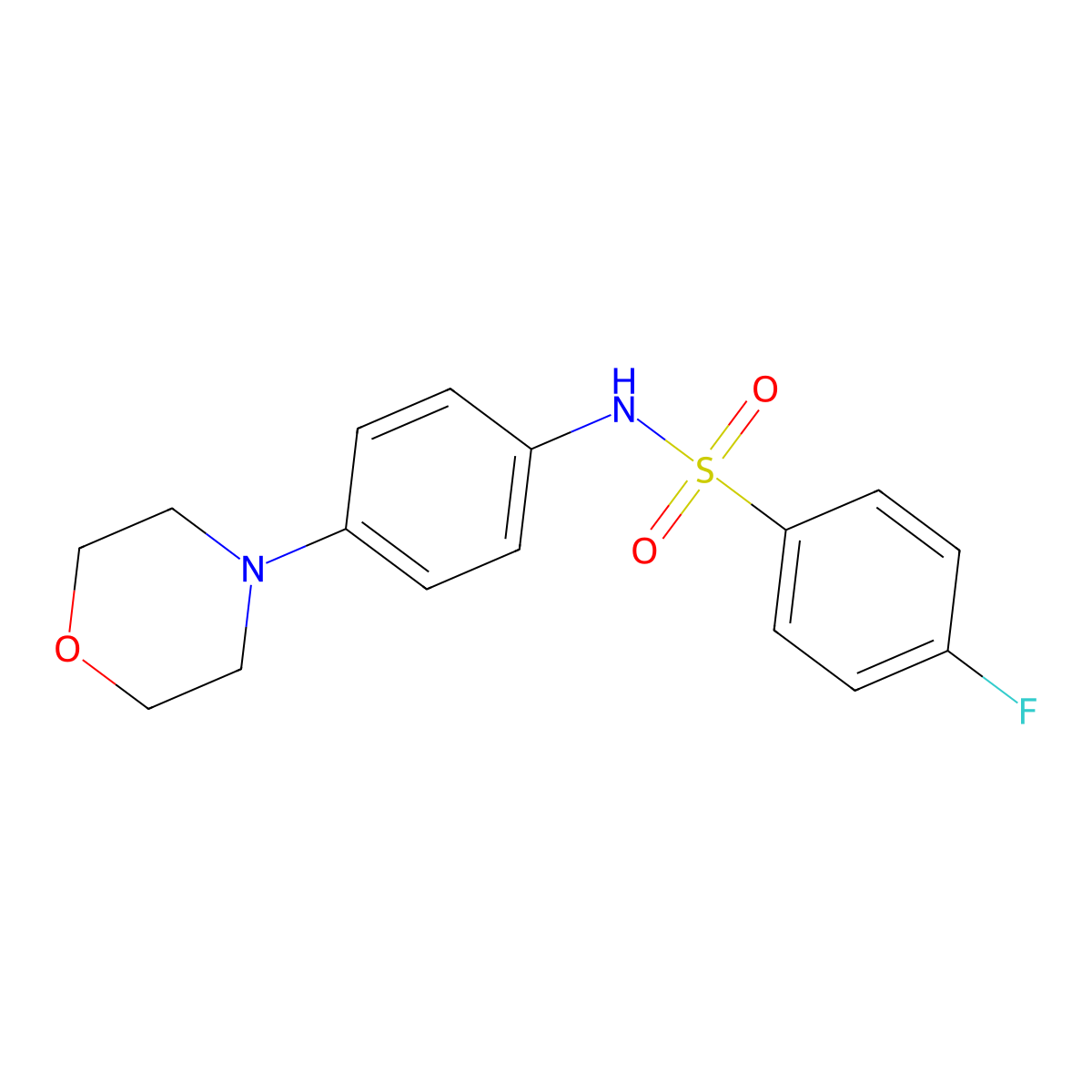 4-fluoro-N-(4-morpholinophenyl)benzenesulfonamide molecular structure, CAS 326907-43-1