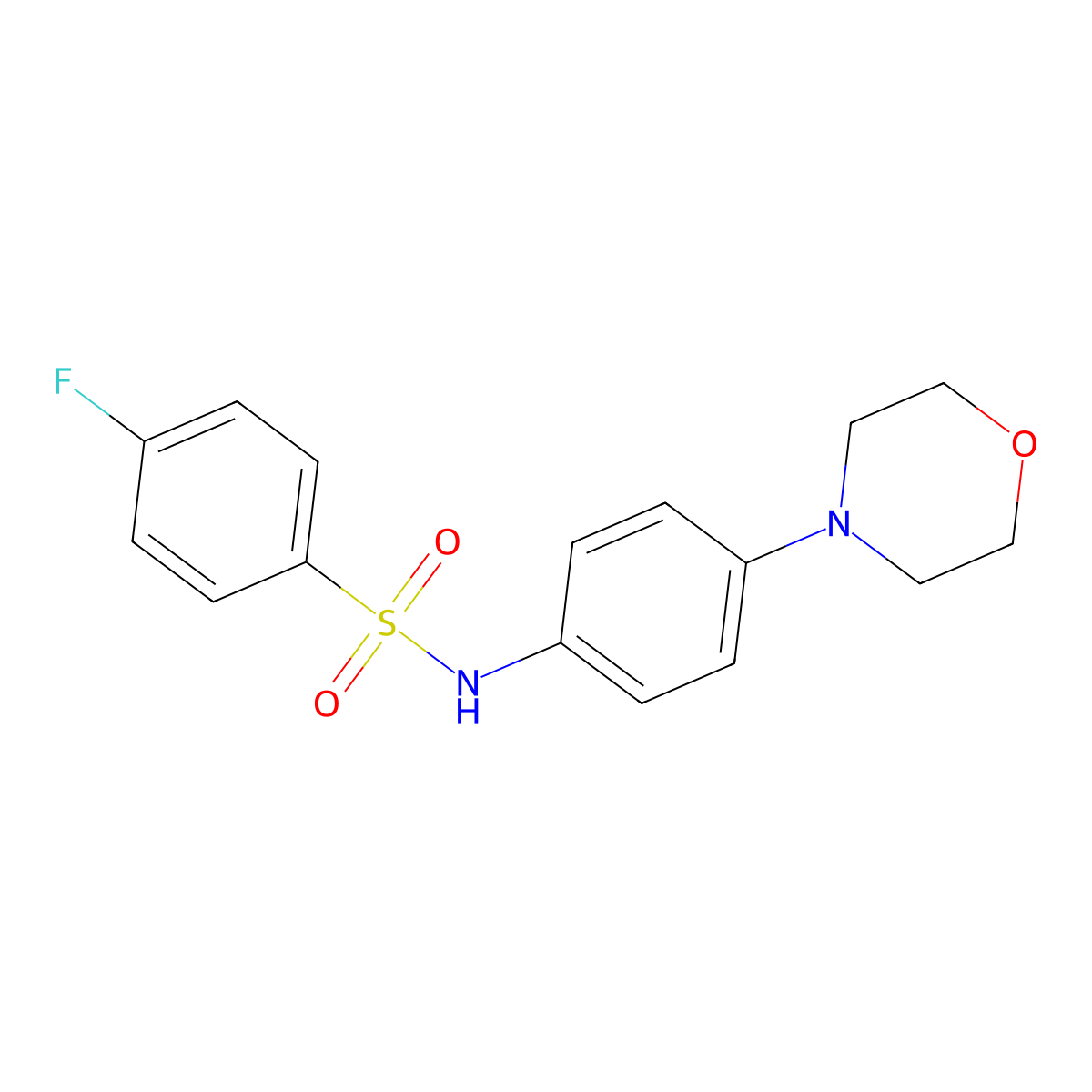 4-fluoro-N-(4-morpholinophenyl)benzenesulfonamide molecular structure, CAS 326907-43-1