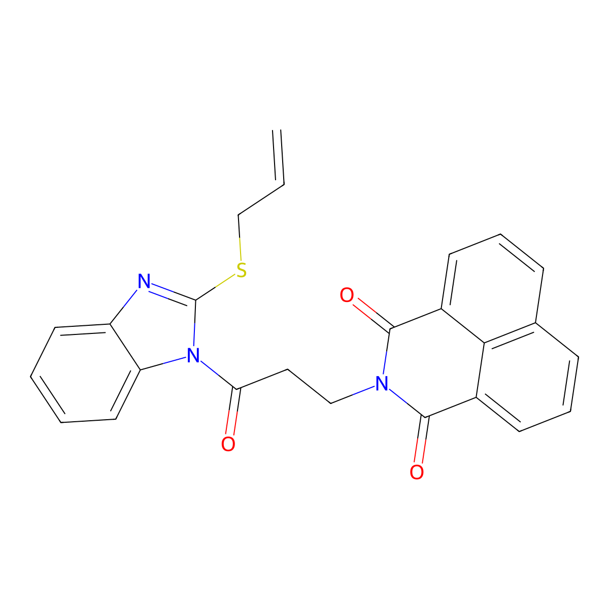 2-{3-[2-(allylsulfanyl)-1H-benzimidazol-1-yl]-3-oxopropyl}-1H-benzo[de]isoquinoline-1,3(2H)-dione molecular structure, CAS 326907-55-5