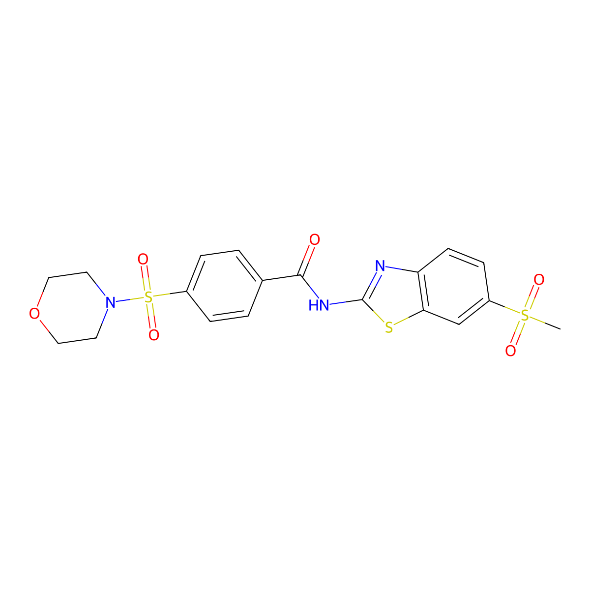 N-(6-(methylsulfonyl)benzo[d]thiazol-2-yl)-4-(morpholinosulfonyl)benzamide molecular structure, CAS 326907-57-7