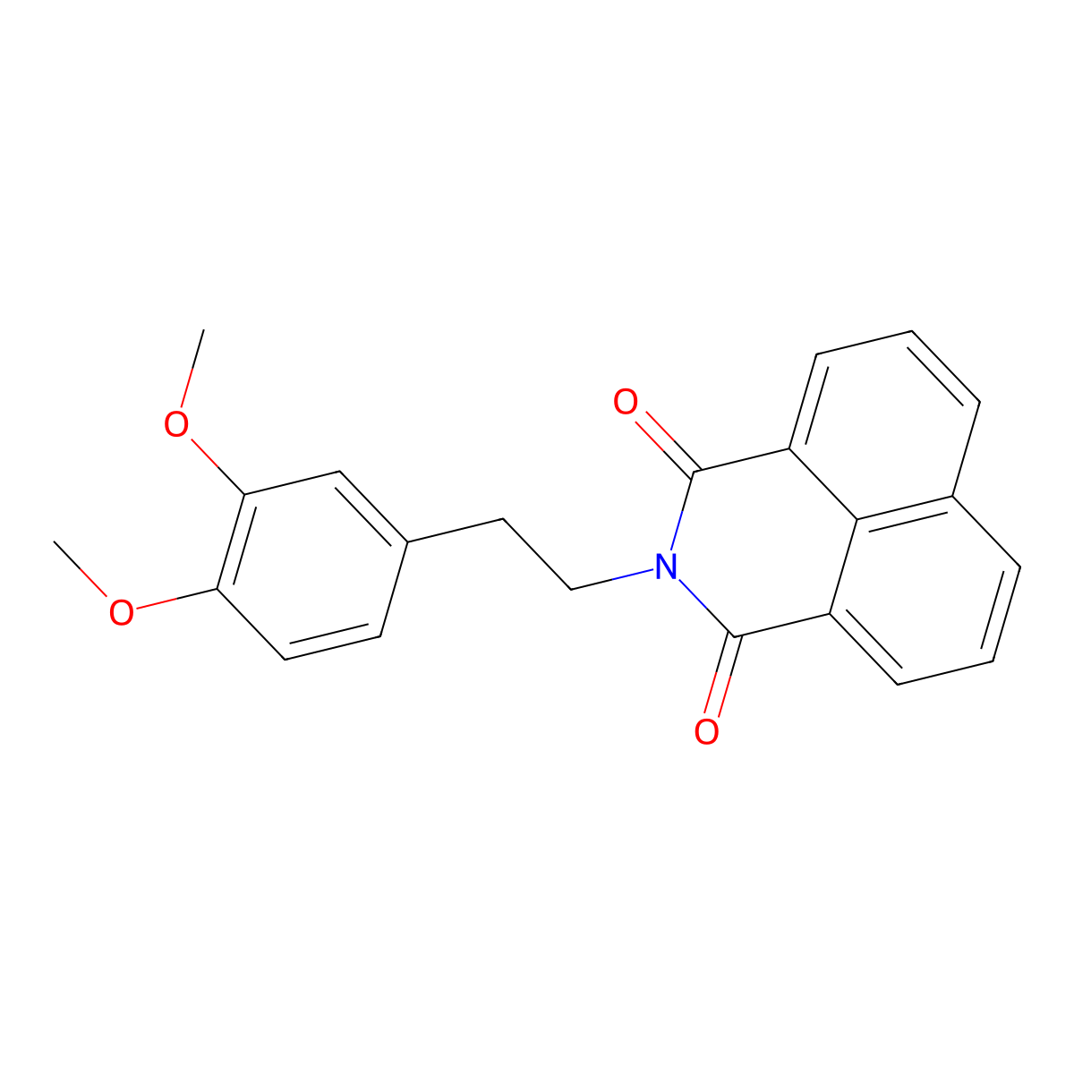2-(3,4-dimethoxyphenethyl)-1H-benzo[de]isoquinoline-1,3(2H)-dione molecular structure, CAS 326907-60-2