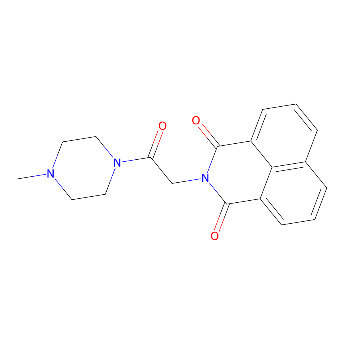 2-(2-(4-methylpiperazin-1-yl)-2-oxoethyl)-1H-benzo[de]isoquinoline-1,3(2H)-dione molecular structure, CAS 326907-63-5