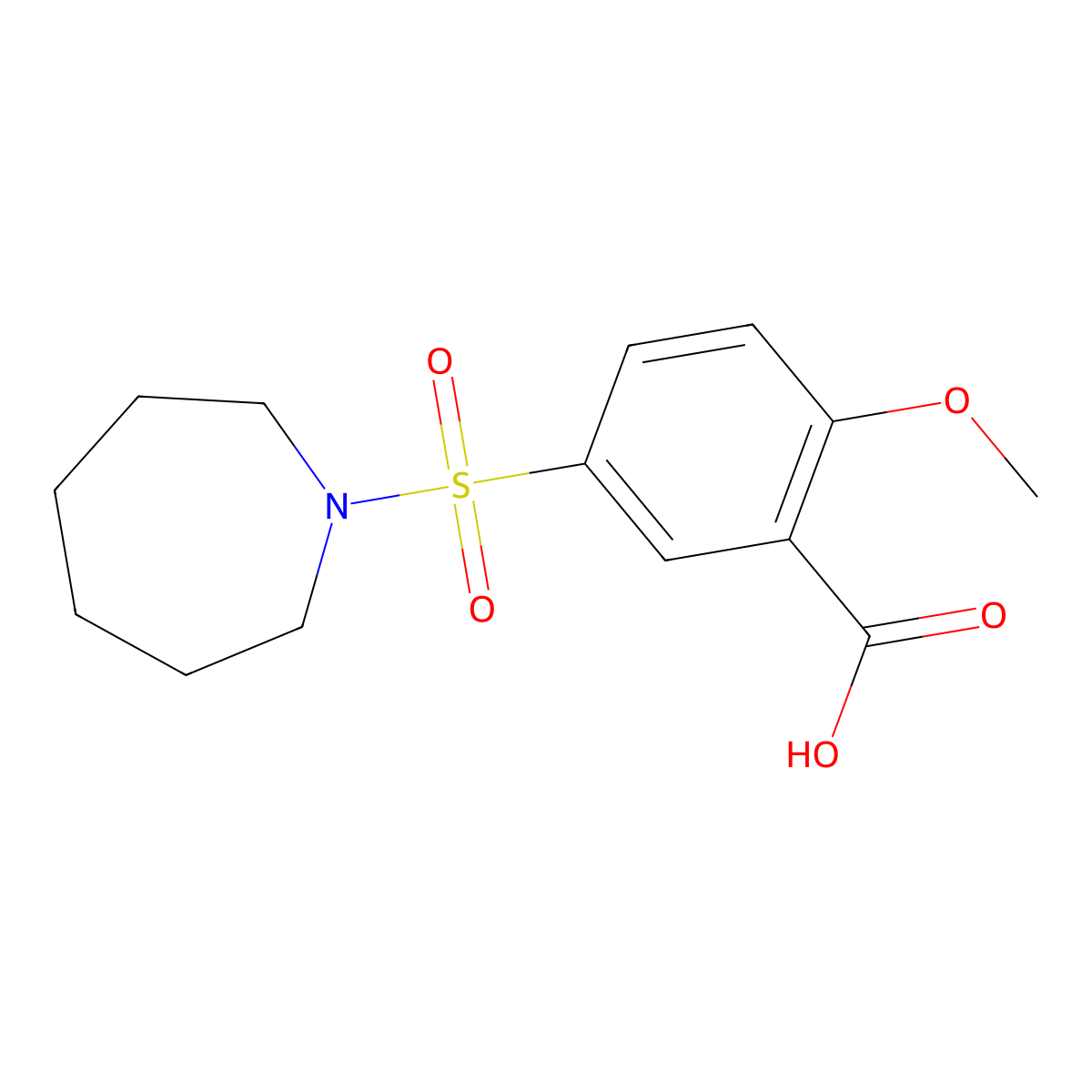 5-(Azepane-1-sulfonyl)-2-methoxybenzoic acid molecular structure, CAS 326907-67-9