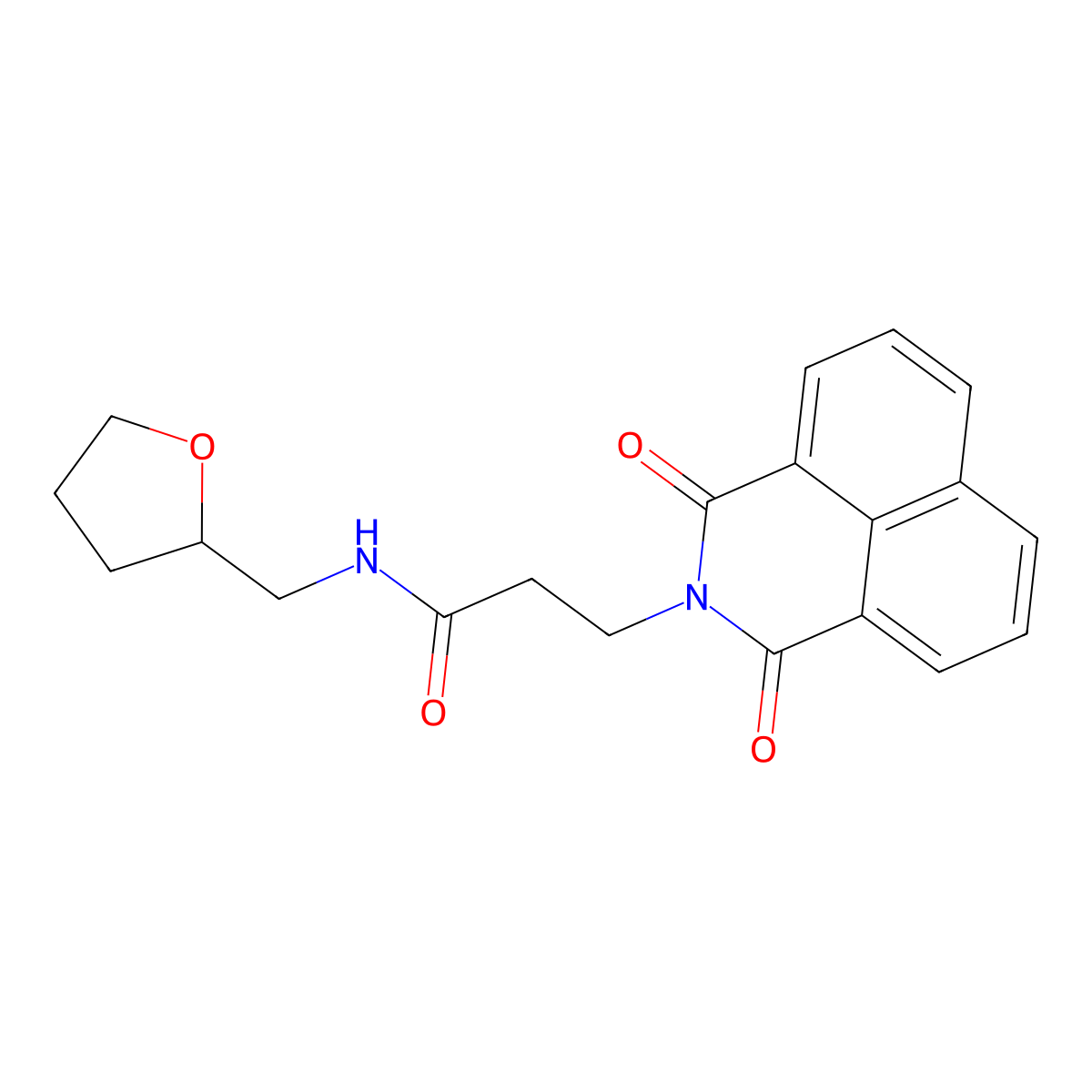 3-(1,3-dioxobenzo[de]isoquinolin-2-yl)-N-(oxolan-2-ylmethyl)propanamide molecular structure, CAS 326907-72-6