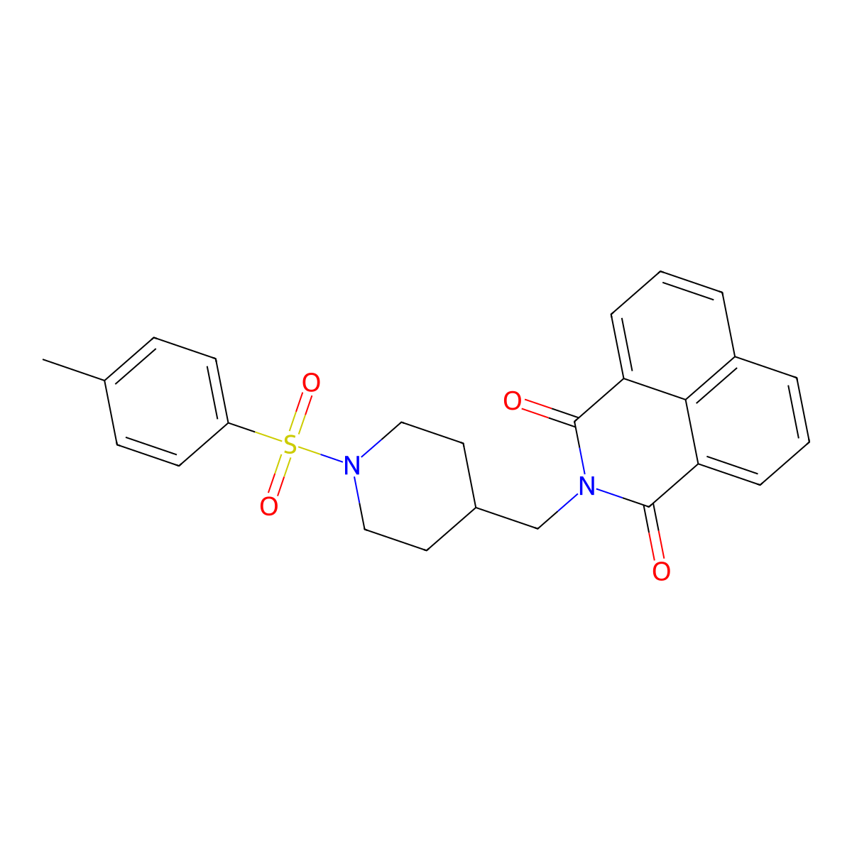 2-({1-[(4-methylphenyl)sulfonyl]-4-piperidinyl}methyl)-1H-benzo[de]isoquinoline-1,3(2H)-dione molecular structure, CAS 326907-73-7