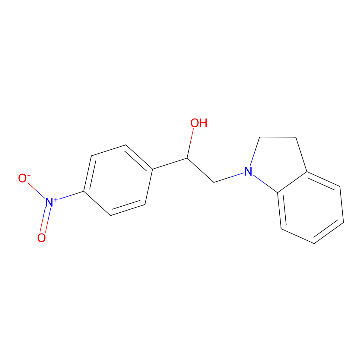 2-(2,3-Dihydroindol-1-yl)-1-(4-nitrophenyl)ethanol molecular structure, CAS 326907-76-0