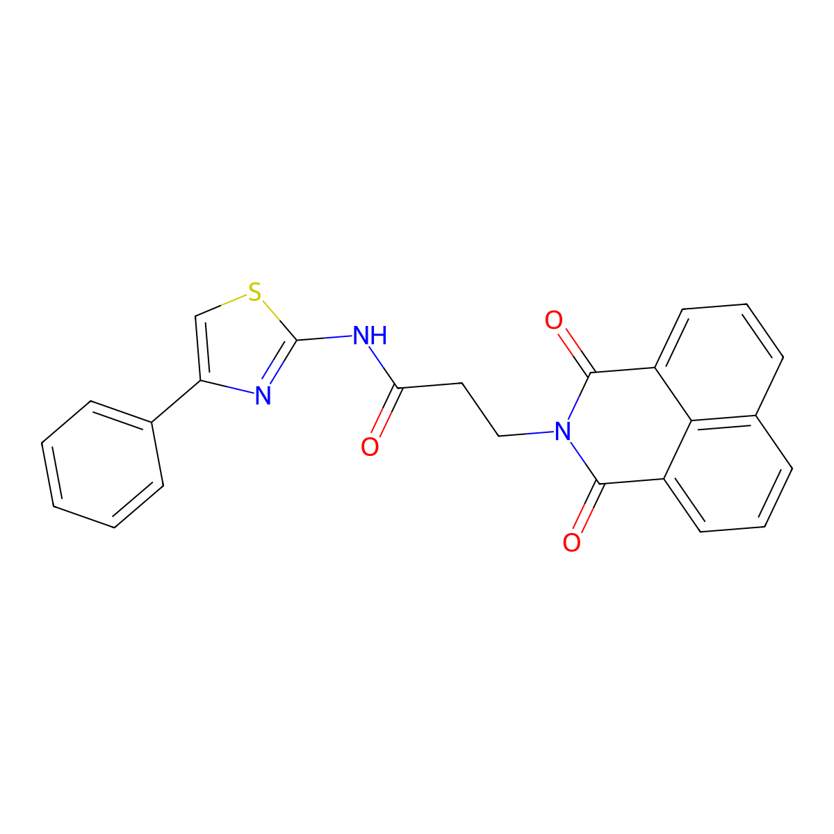 3-(1,3-dioxo-1H-benzo[de]isoquinolin-2(3H)-yl)-N-(4-phenyl-1,3-thiazol-2-yl)propanamide molecular structure, CAS 326907-78-2