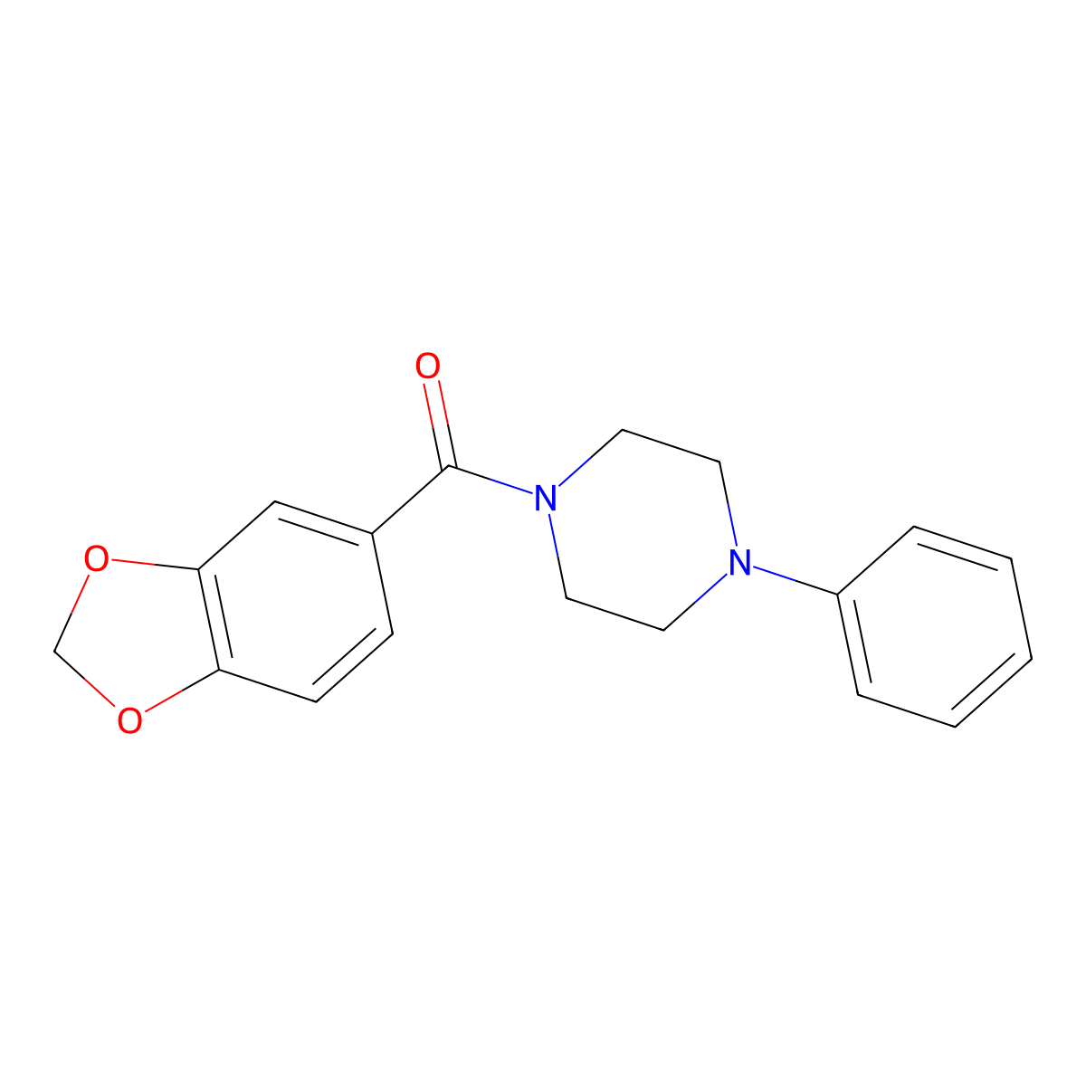 1,3-Benzodioxol-5-yl(4-phenylpiperazin-1-yl)methanone molecular structure, CAS 326907-82-8