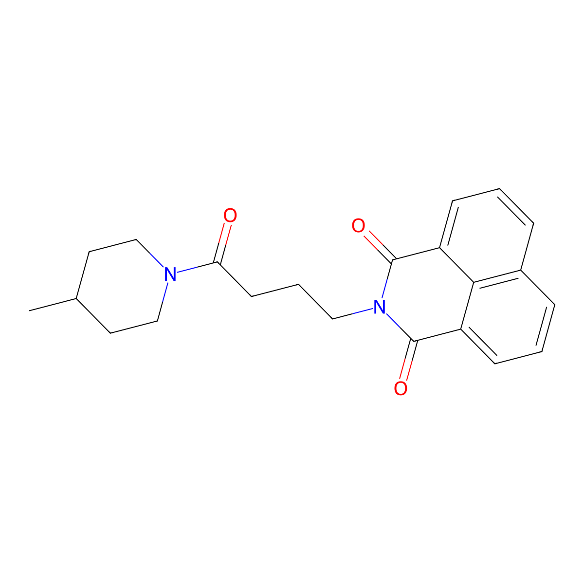 2-(4-(4-methylpiperidin-1-yl)-4-oxobutyl)-1H-benzo[de]isoquinoline-1,3(2H)-dione molecular structure, CAS 326907-86-2