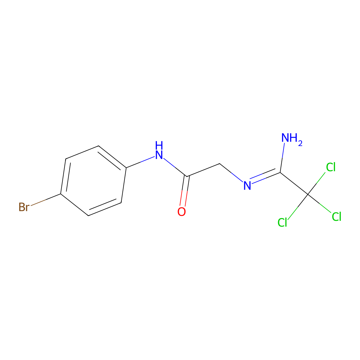 N-(4-bromophenyl)-2-(2,2,2-trichloroethanimidamido)acetamide molecular structure, CAS 326908-16-1