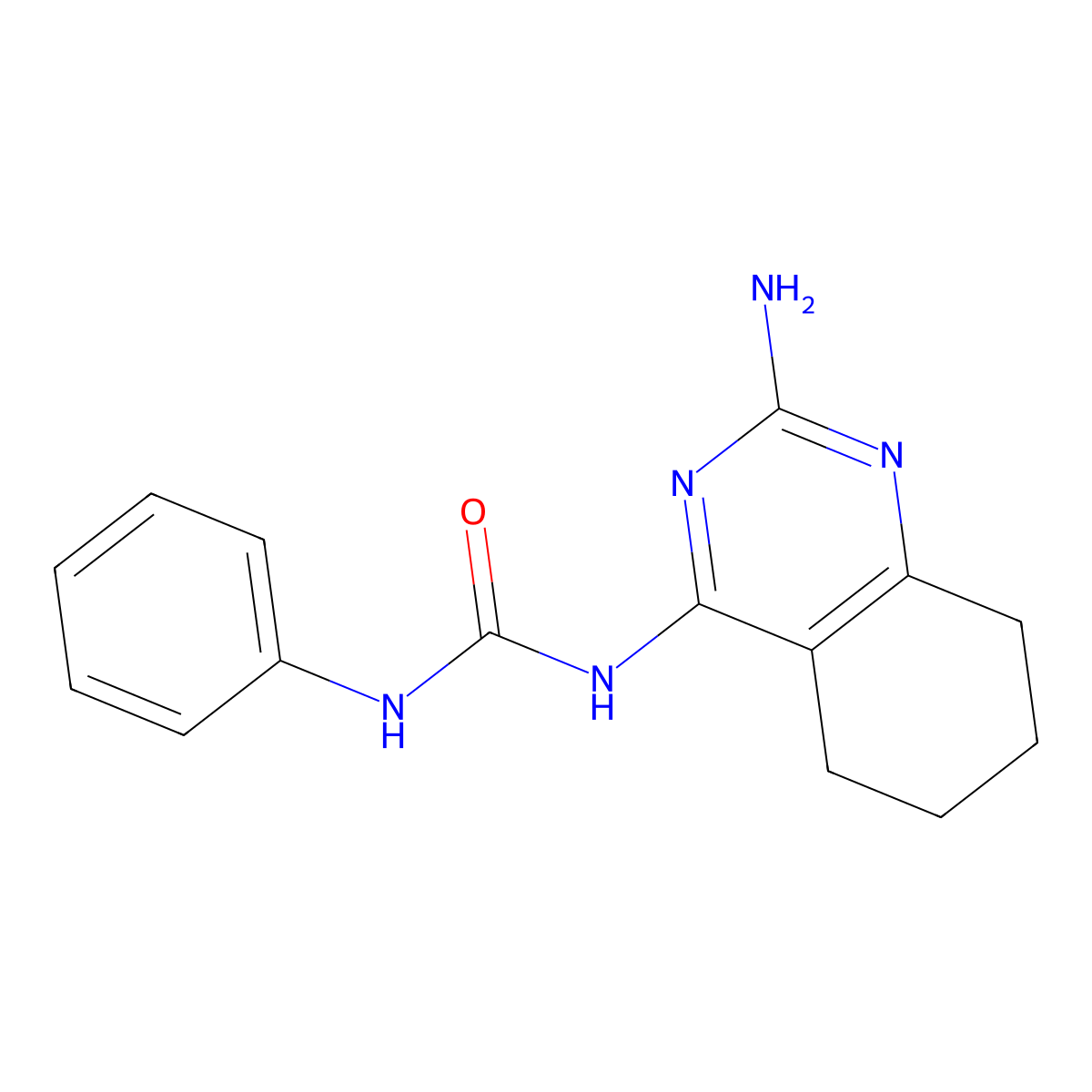 1-(2-Amino-5,6,7,8-tetrahydroquinazolin-4-yl)-3-phenylurea molecular structure, CAS 326908-89-8