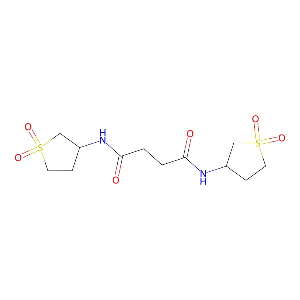N,N'-bis(1,1-dioxothiolan-3-yl)butanediamide molecular structure, CAS 326908-92-3