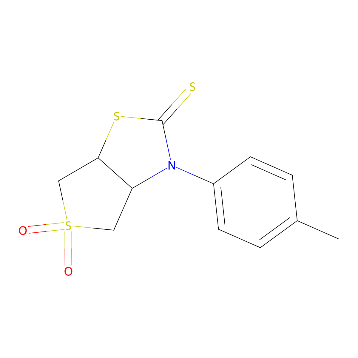 3-(4-methylphenyl)tetrahydrothieno[3,4-d][1,3]thiazole-2(3H)-thione 5,5-dioxide molecular structure, CAS 326908-93-4