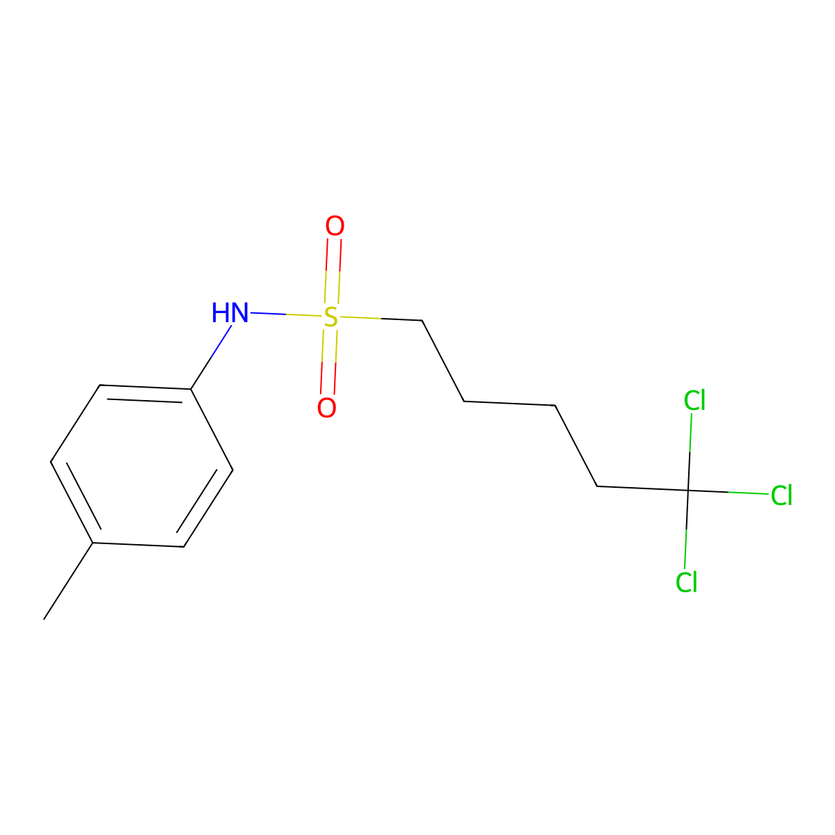 5,5,5-trichloro-N-(4-methylphenyl)pentane-1-sulfonamide molecular structure, CAS 326908-97-8