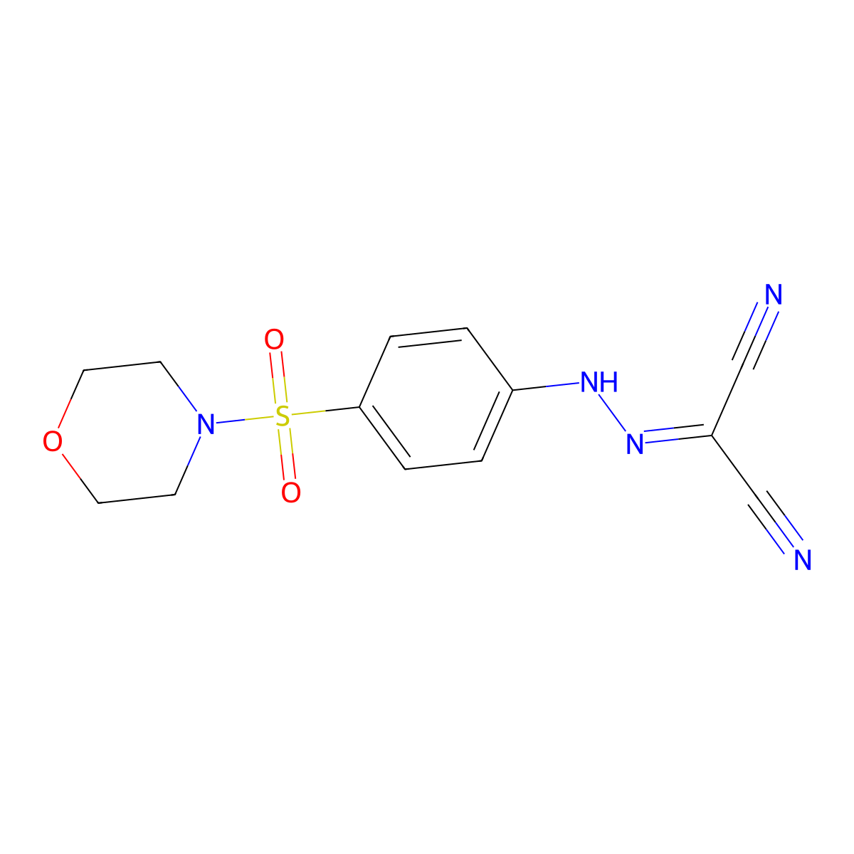 2-[(4-Morpholin-4-ylsulfonylphenyl)hydrazinylidene]propanedinitrile molecular structure, CAS 326909-19-7