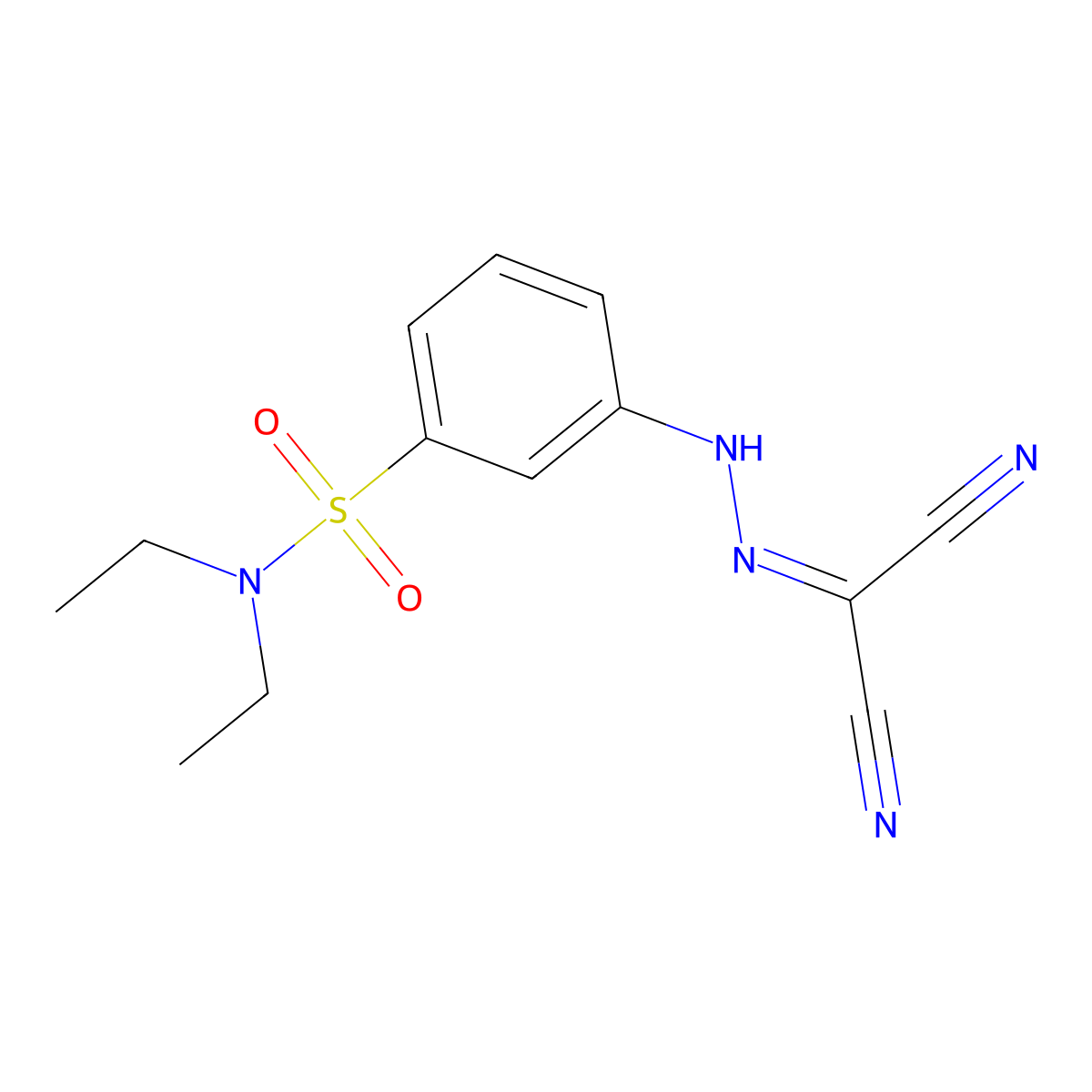 3-[2-(dicyanomethylidene)hydrazinyl]-N,N-diethylbenzenesulfonamide molecular structure, CAS 326909-22-2