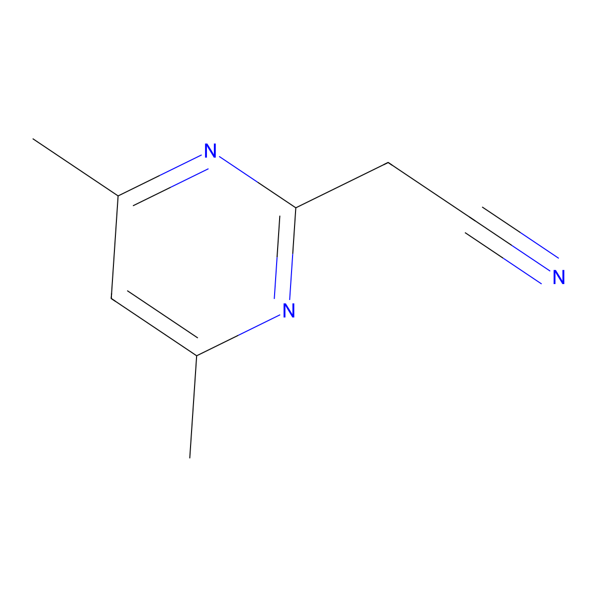 2-(4,6-Dimethylpyrimidin-2-yl)acetonitrile molecular structure, CAS 32691-58-0