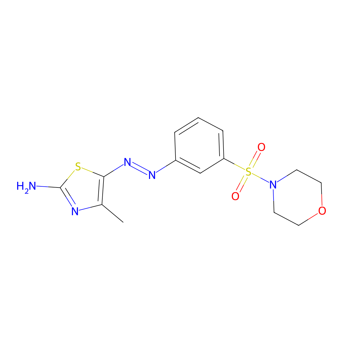 (Z)-4-methyl-5-(2-(3-(morpholinosulfonyl)phenyl)hydrazono)thiazol-2(5H)-imine molecular structure, CAS 326910-30-9